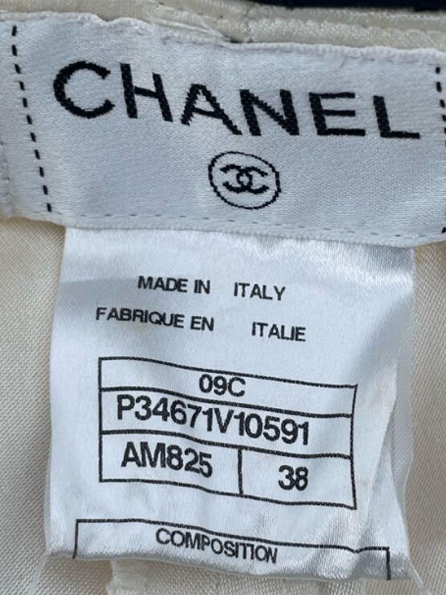 Chanel 2000s Cream Coco Mark Silk Trousers