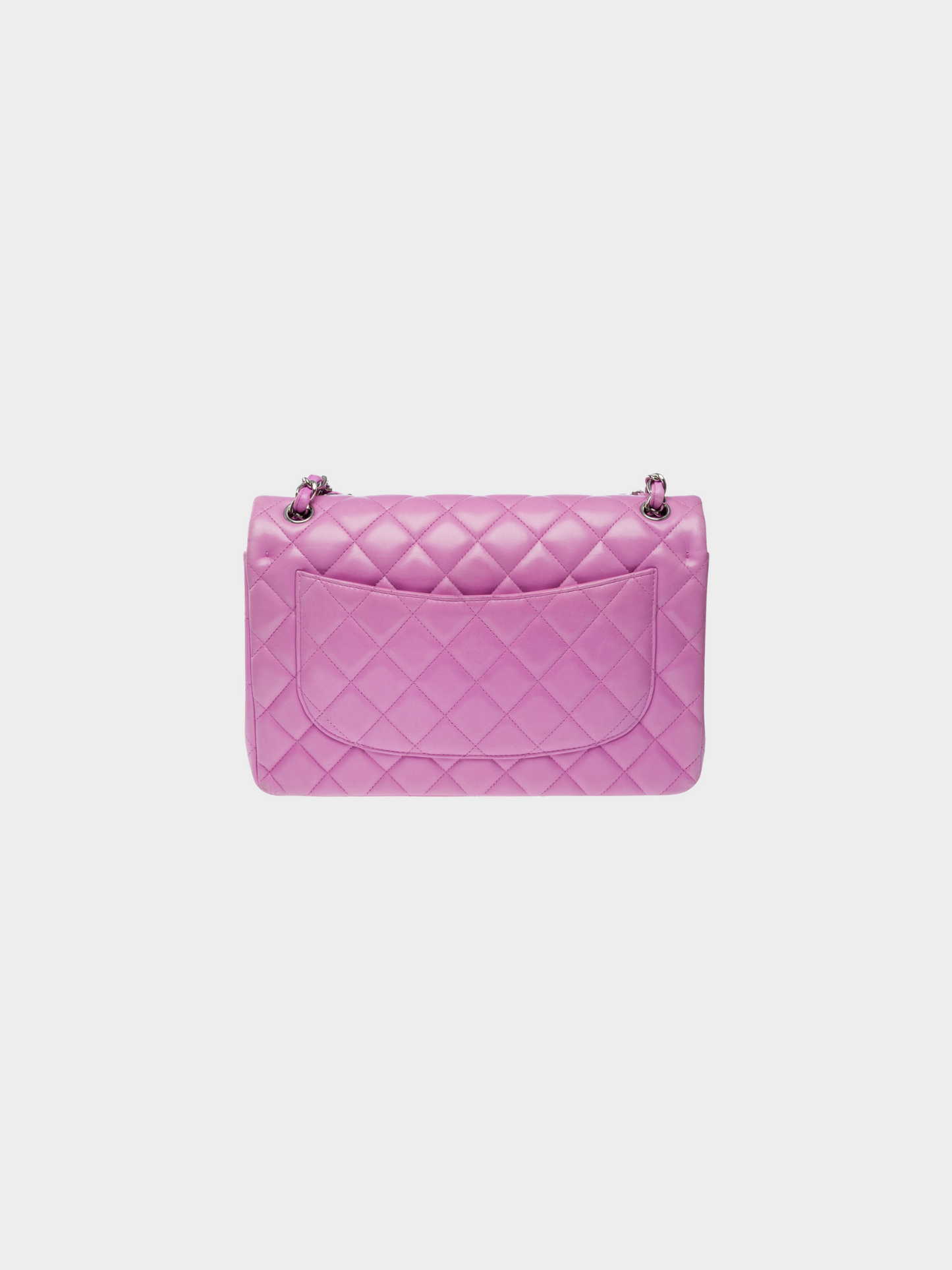 Chanel 2010s Purple Quilted Lambskin Leather Jumbo Classic Double Flap Bag