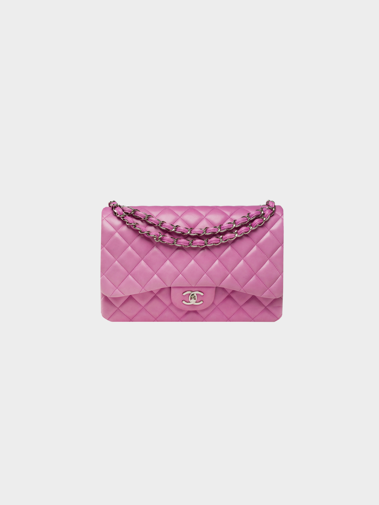 Chanel 2010s Purple Quilted Lambskin Leather Jumbo Classic Double Flap Bag