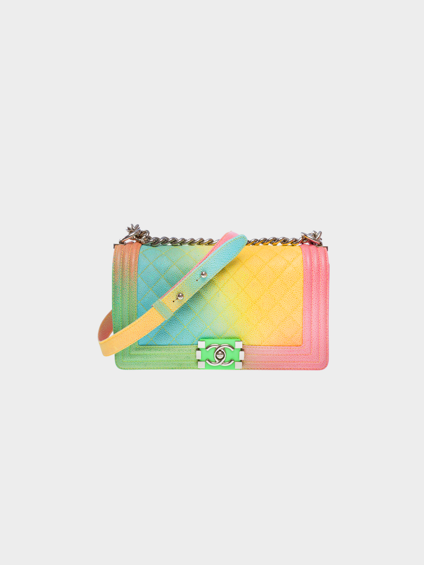 Chanel by Karl Lagerfeld Resort 2017 Rainbow Caviar Coco Cuba Small Boy Flap Bag