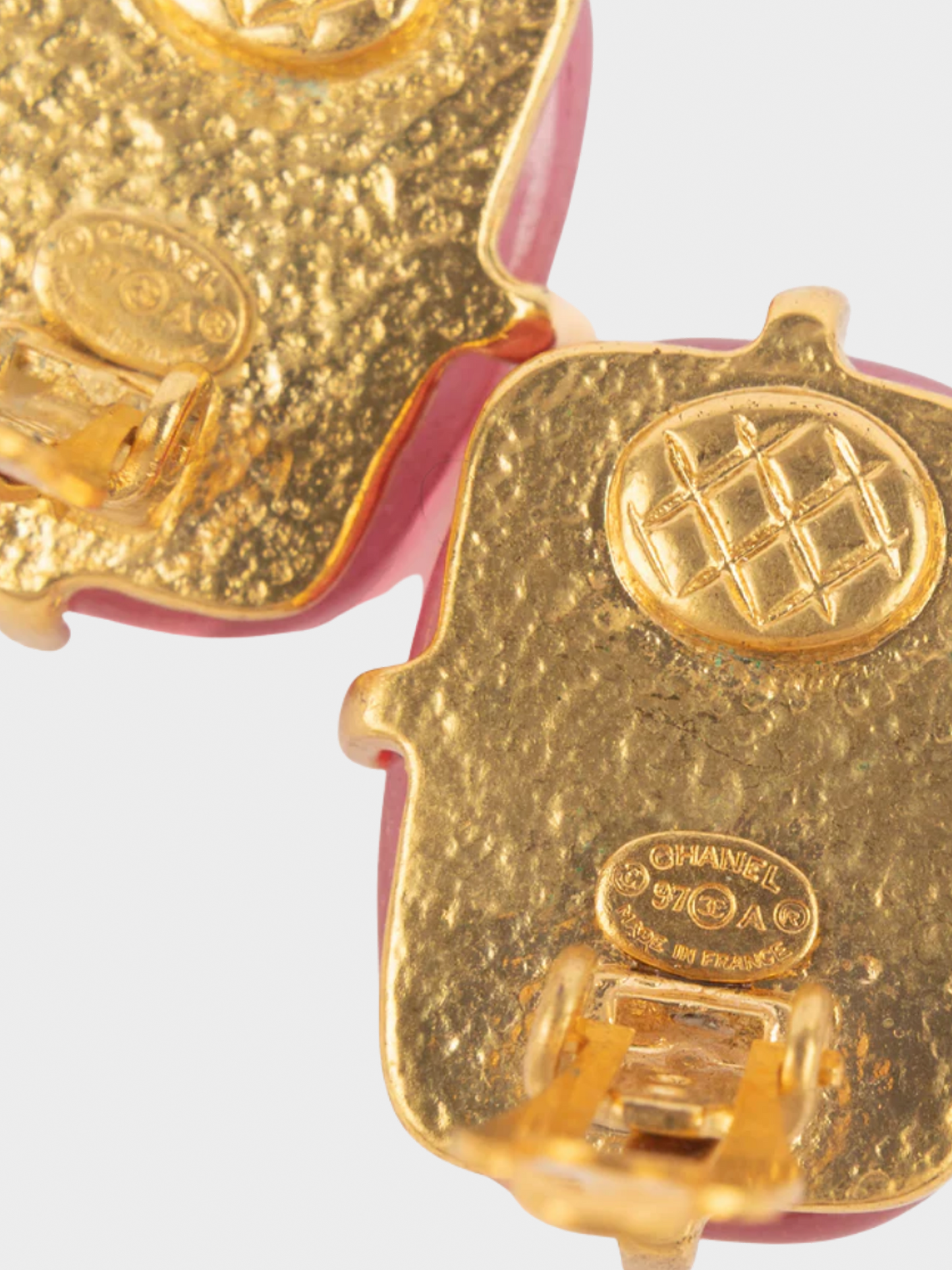 Chanel FW 1997 Pink Glass Paste Earrings