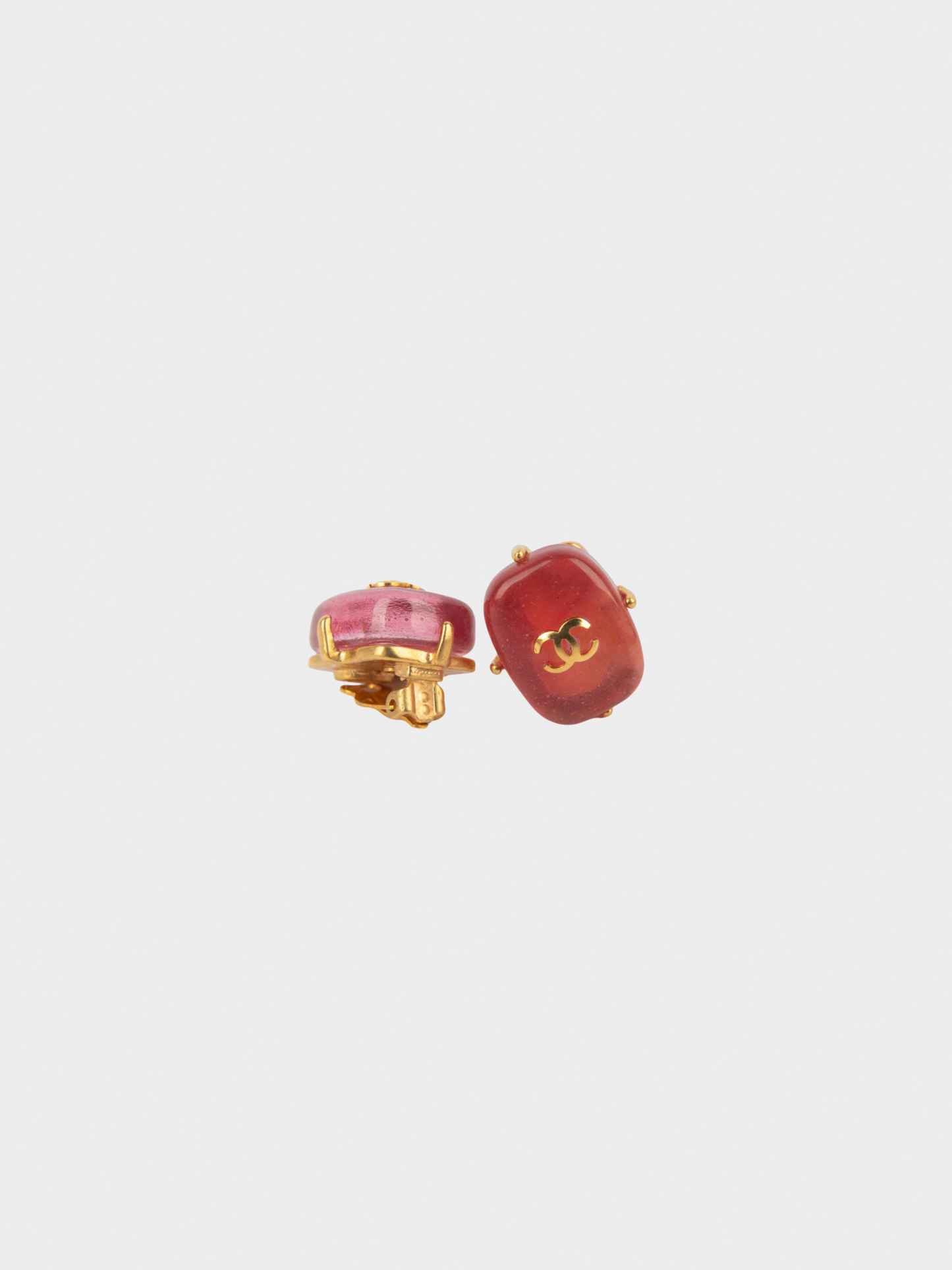 Chanel FW 1997 Pink Glass Paste Earrings