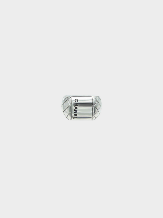 Chanel by Karl Lagerfeld 2000s Silver Crush Ring