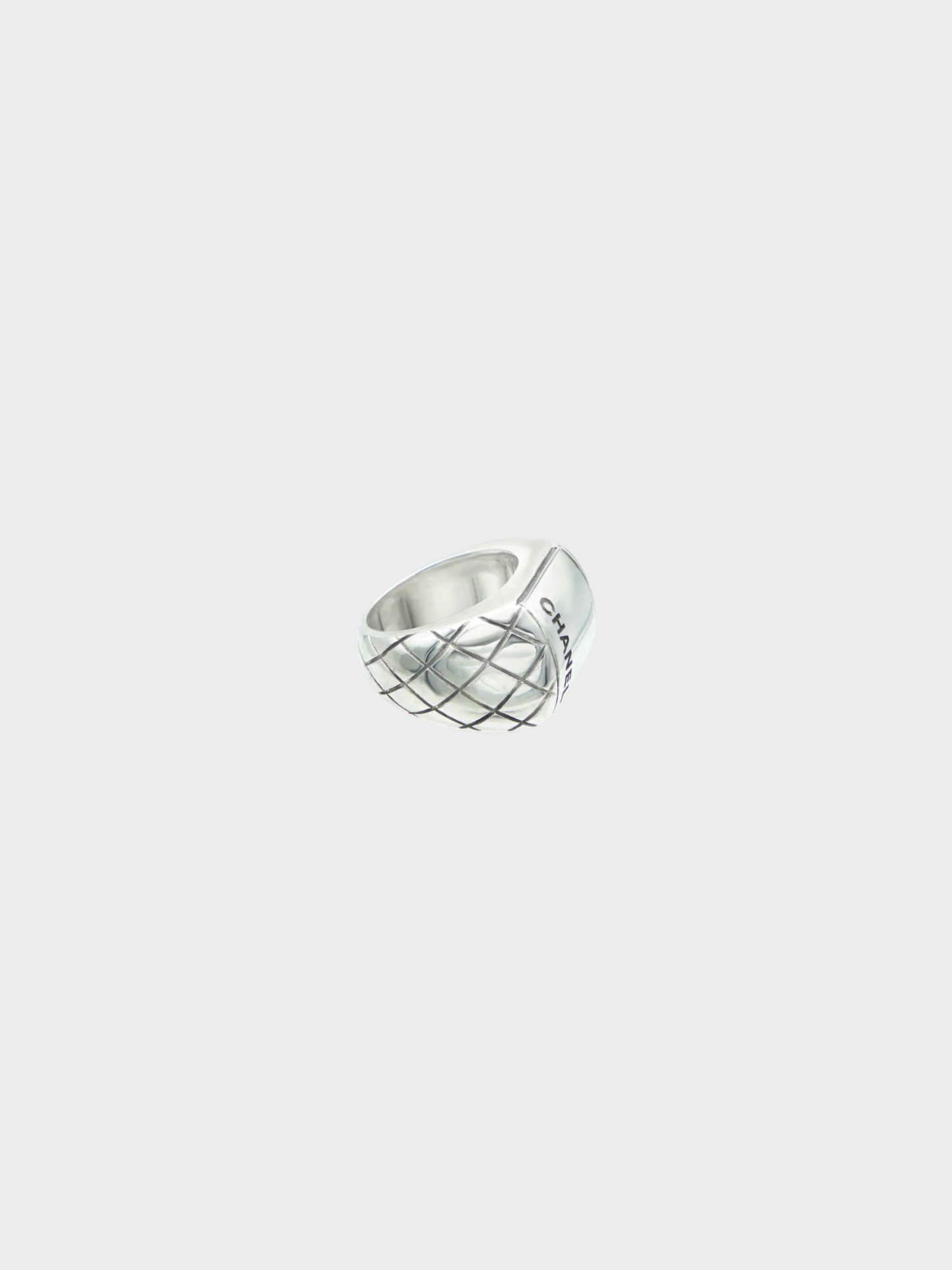 Chanel by Karl Lagerfeld 2000s Silver Crush Ring