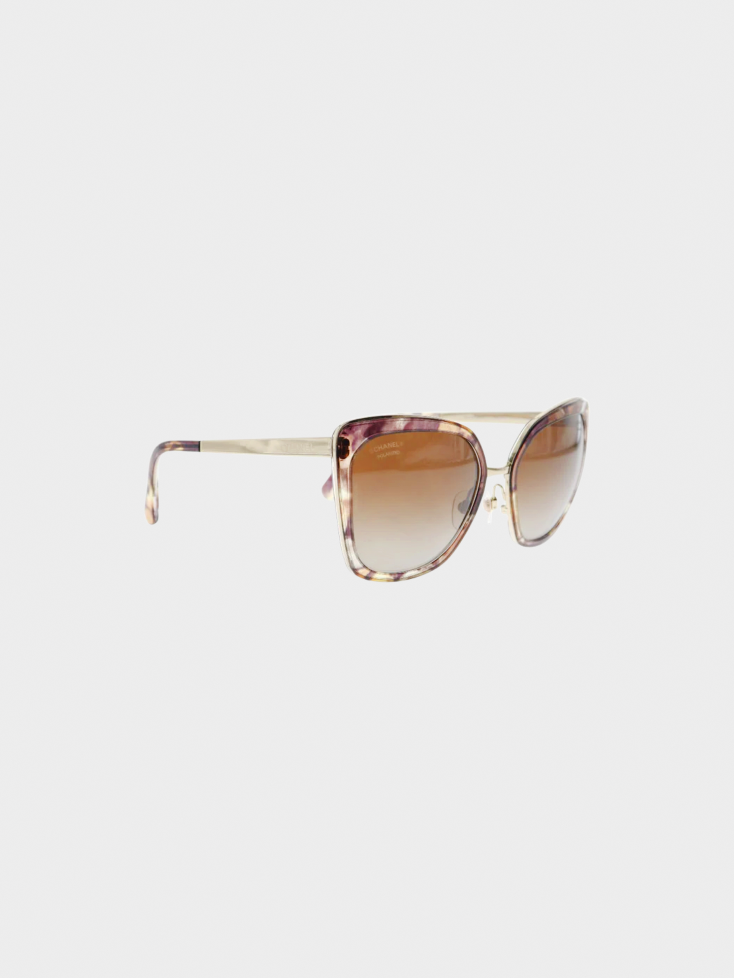 Chanel 2000s Brown Butterfly-frame Sunglasses