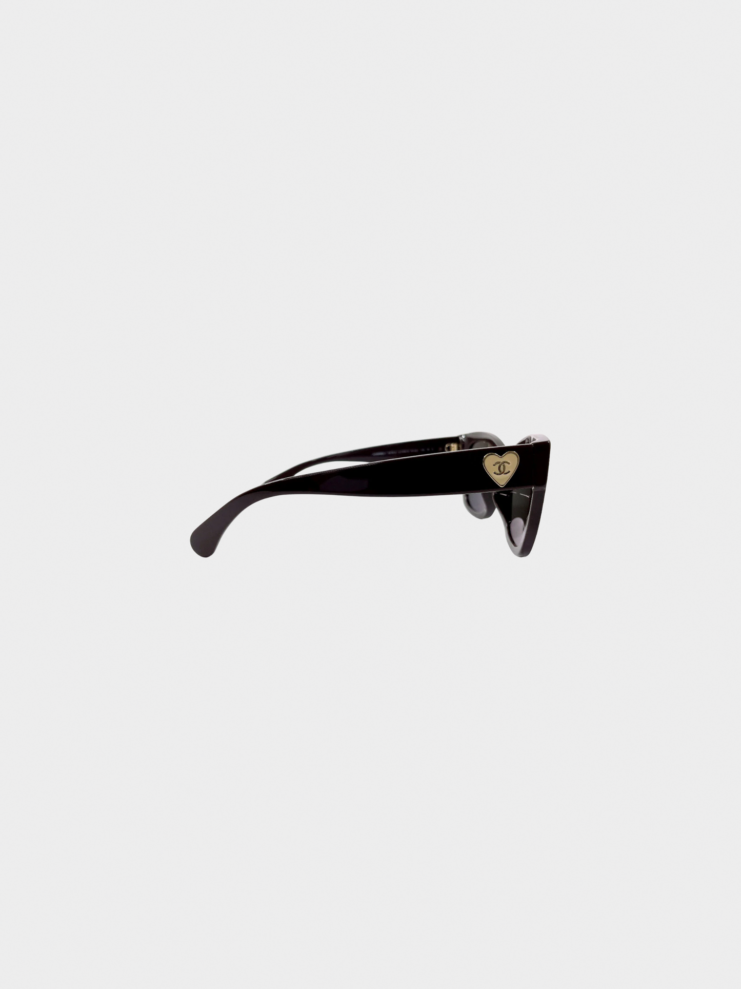 Chanel 2000s Brown Heart Sunglasses
