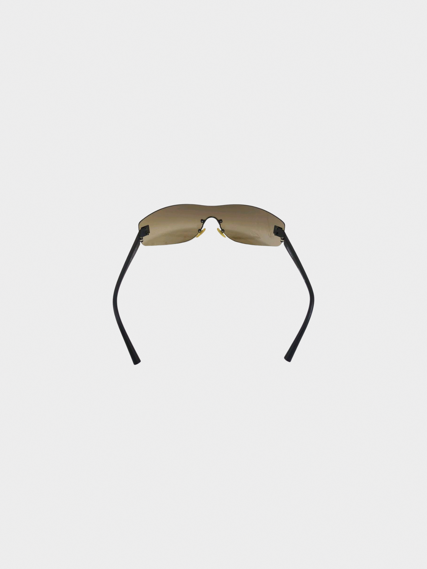 Chanel 2000s Brown Shield Rimless Sunglasses