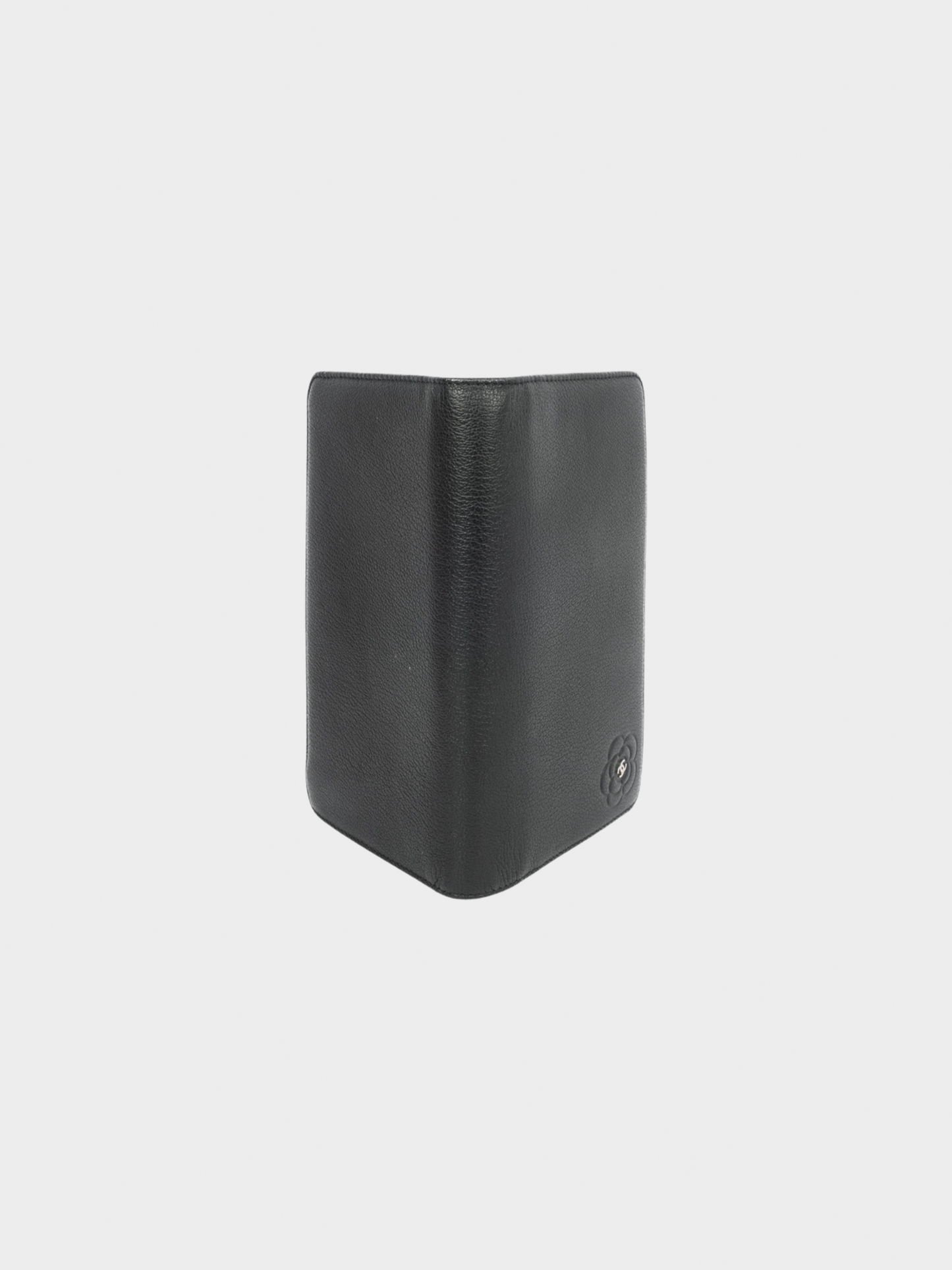 Chanel 2009-2010 Black Camellia Leather Wallet