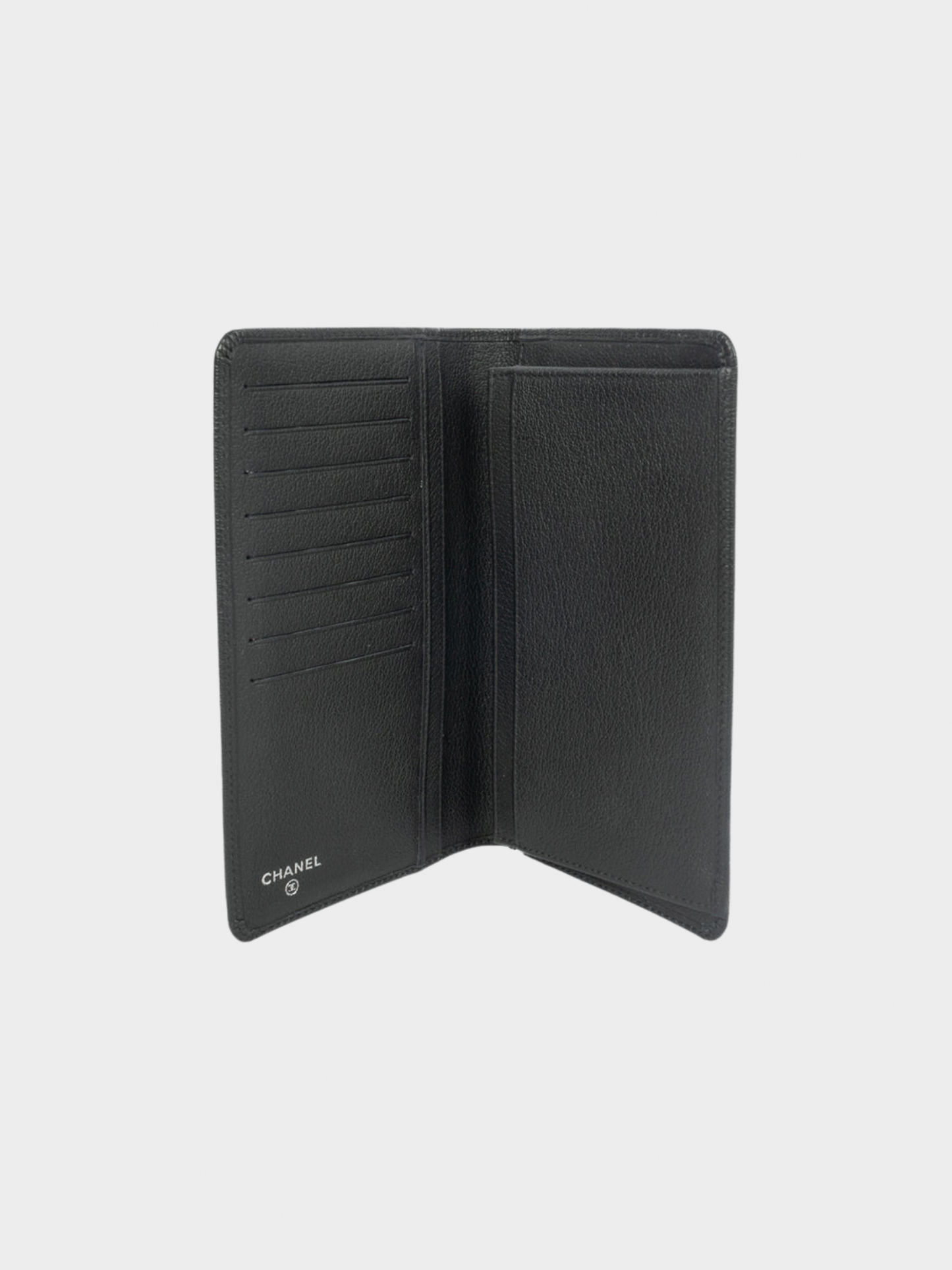 Chanel 2009-2010 Black Camellia Leather Wallet