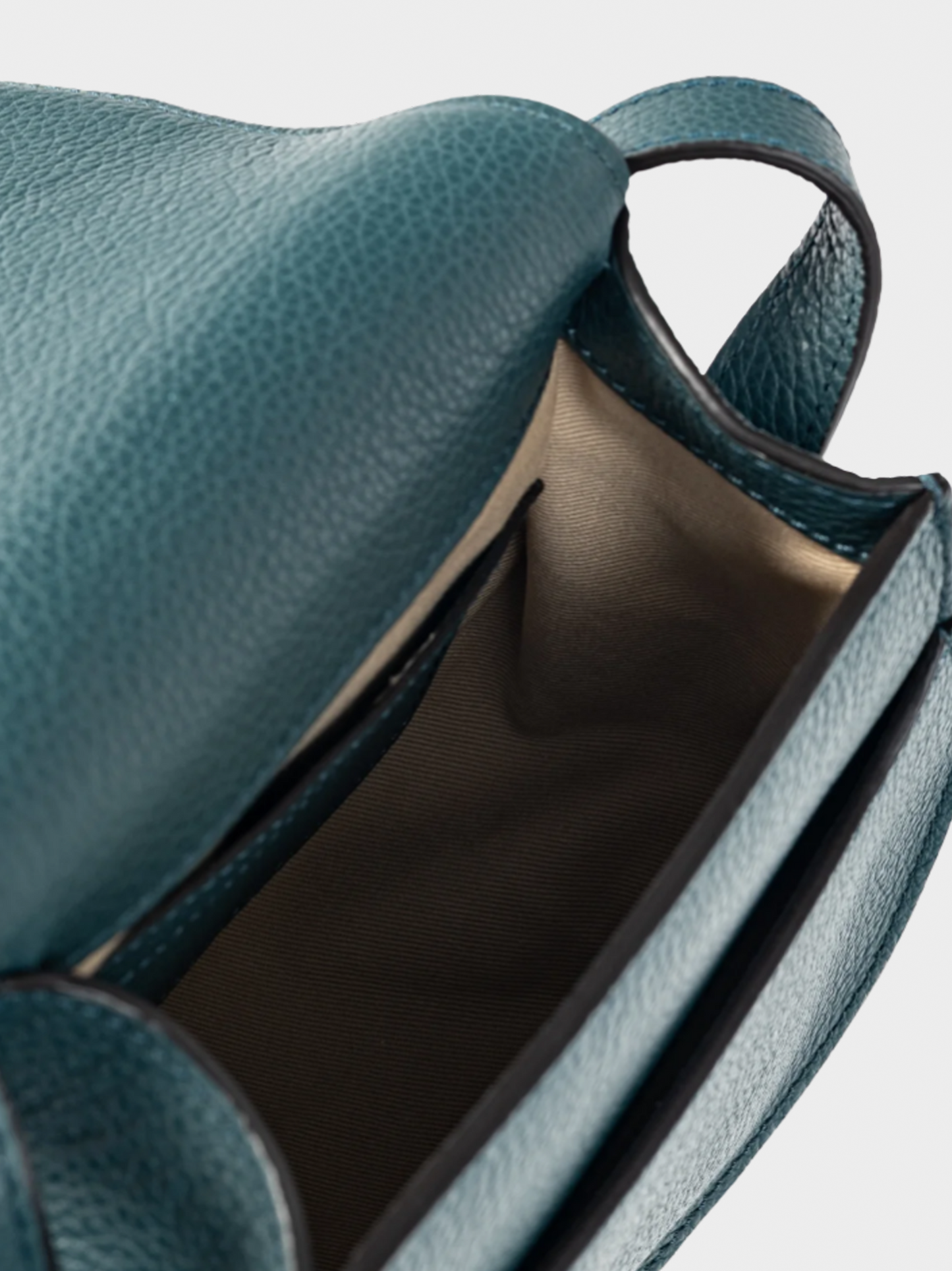 Chloe 2010s Marcie Small Steel Blue Grained Leather Crossbody