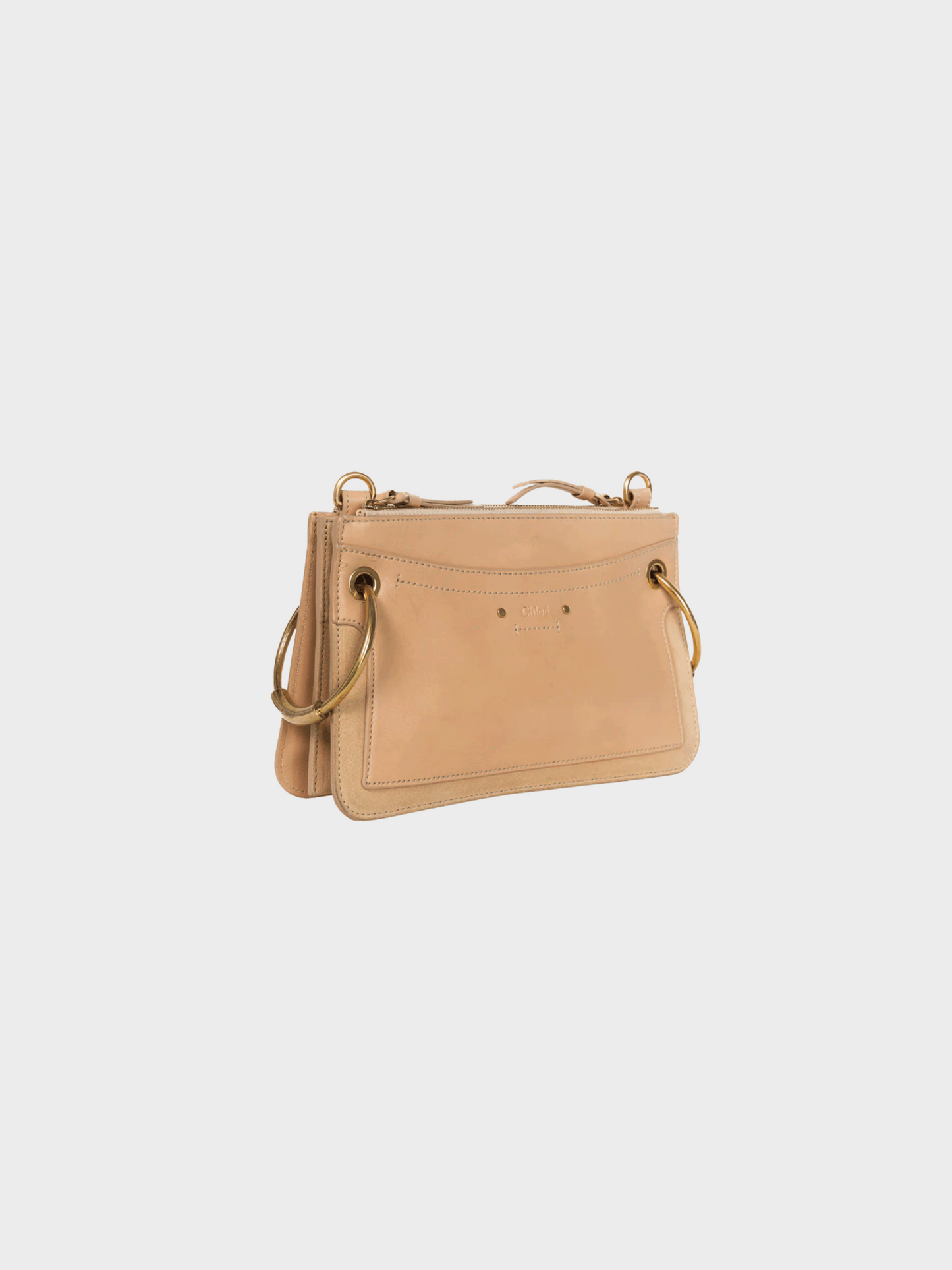 Chloe Autumn 2018 Mini Roy Light Beige Peach Leather and Suede Crossbody