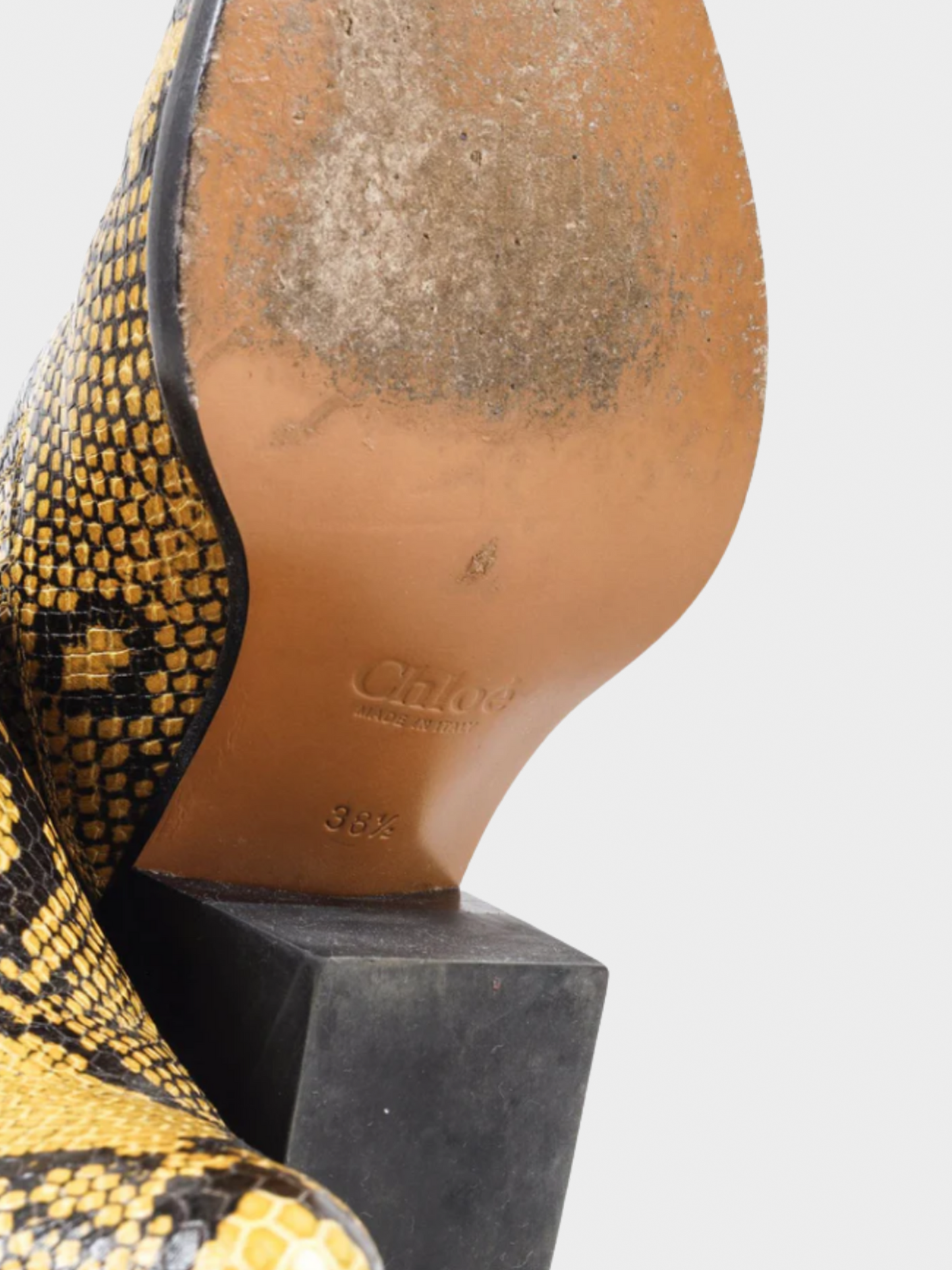 Chloé 2010s Yellow Rylee Short Python Boots