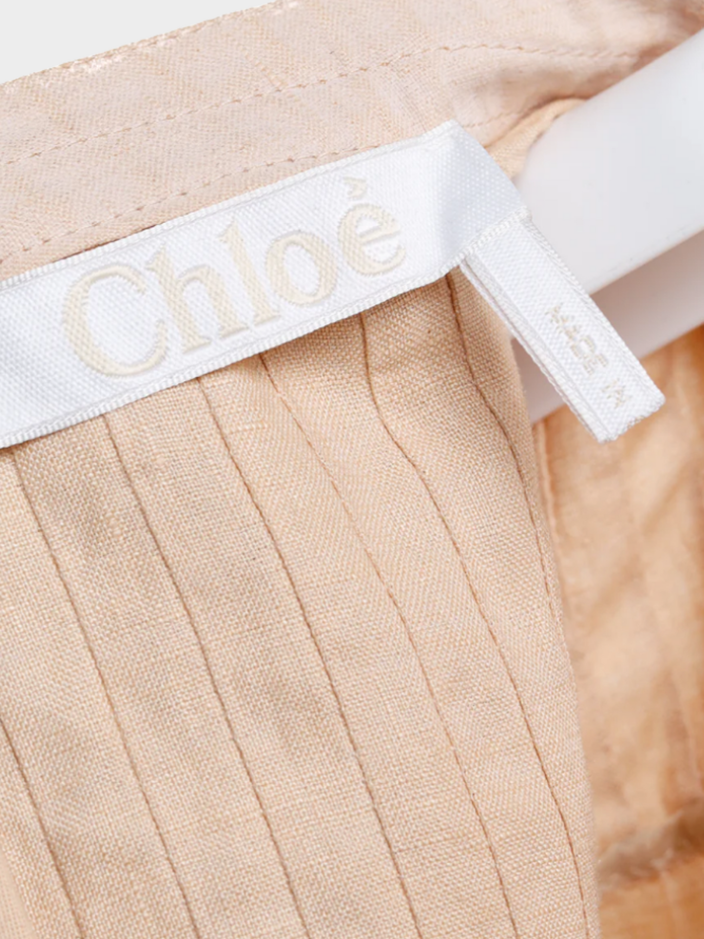 Chloe SS 2018 Biscuit Pink Embroidered Linen Mini Dress