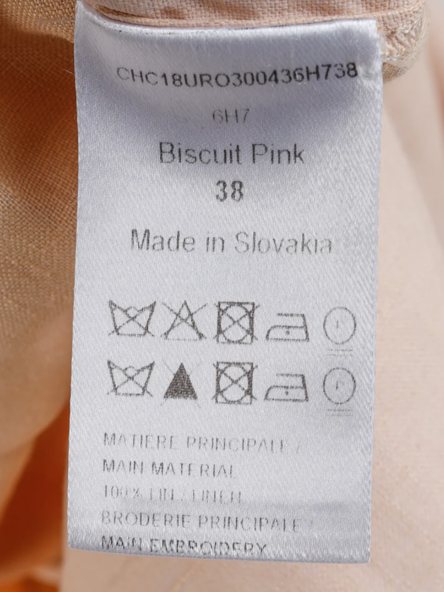 Chloe SS 2018 Biscuit Pink Embroidered Linen Mini Dress