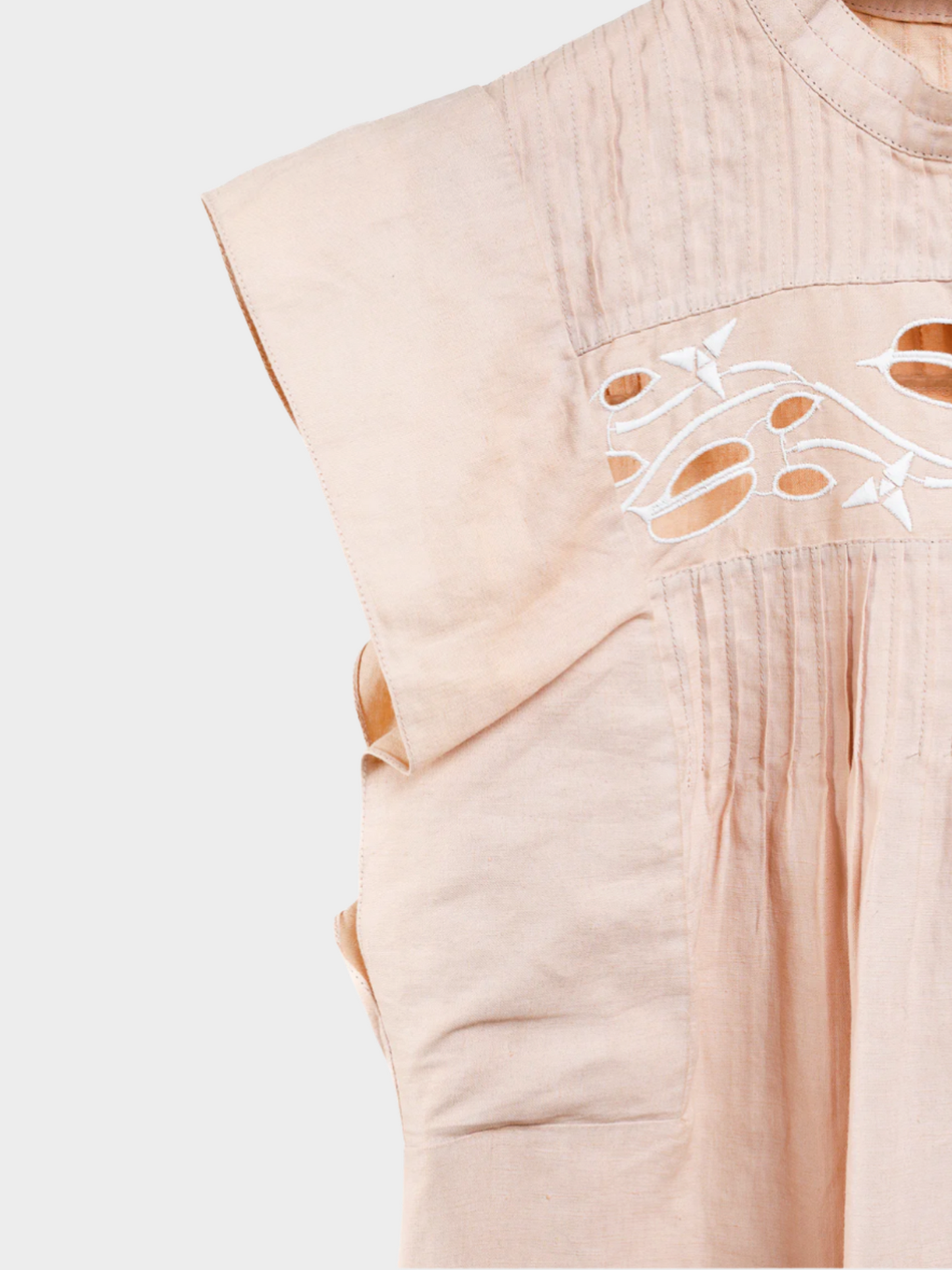 Chloe SS 2018 Biscuit Pink Embroidered Linen Mini Dress