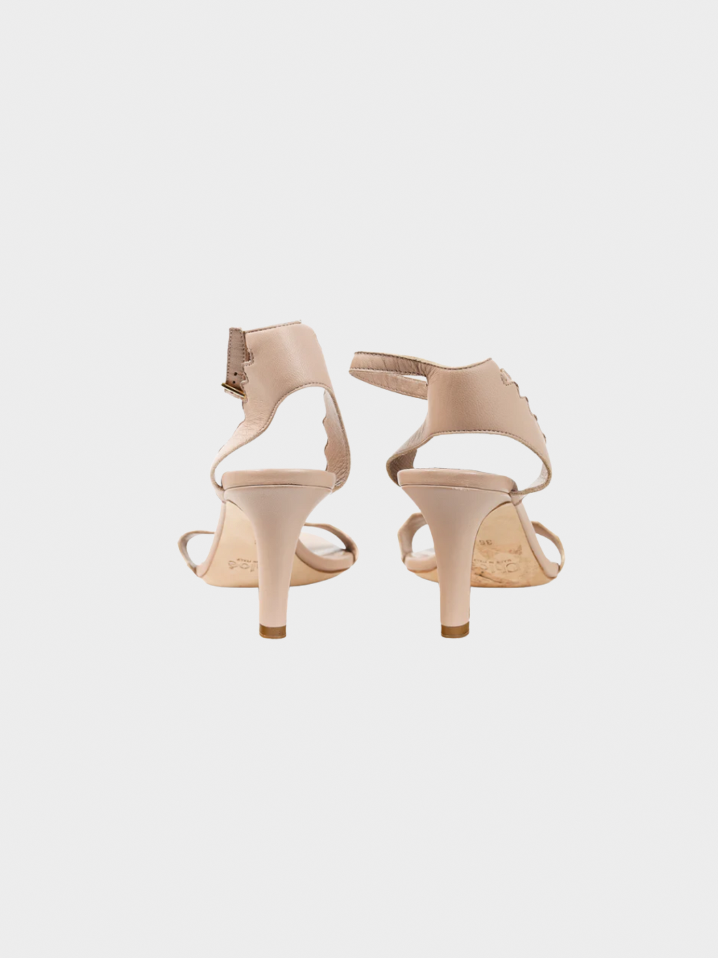 Chloé 2010s Lauren Light Pastel Nappa Leather Scalloped Sandals