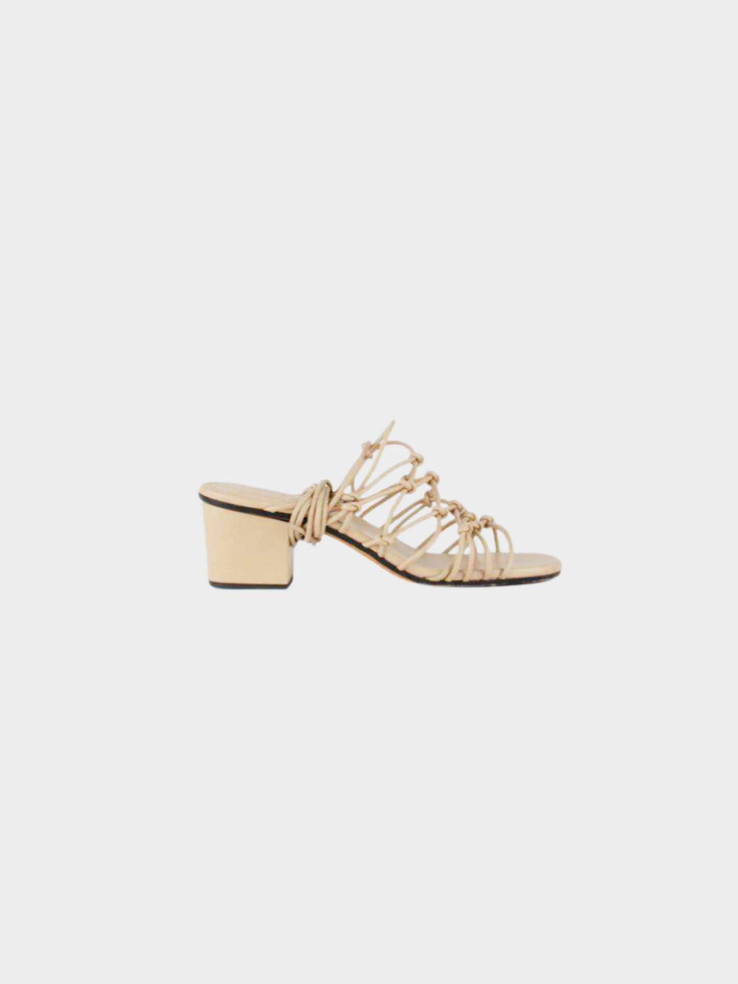 Chloé 2010s Jamie Beige Leather Lace-Up Sandals