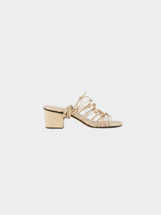 Chloé 2010s Jamie Beige Leather Lace-Up Sandals