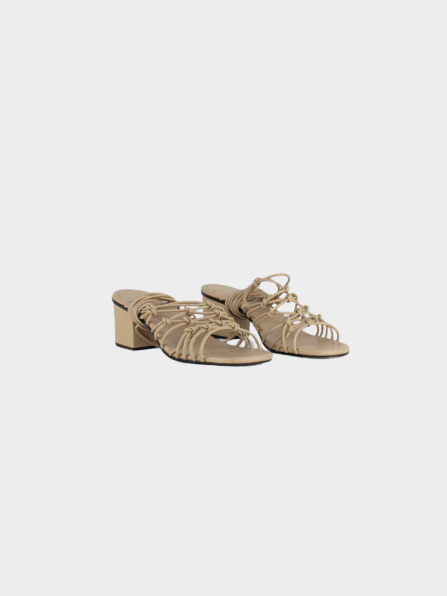 Chloé 2010s Jamie Beige Leather Lace-Up Sandals