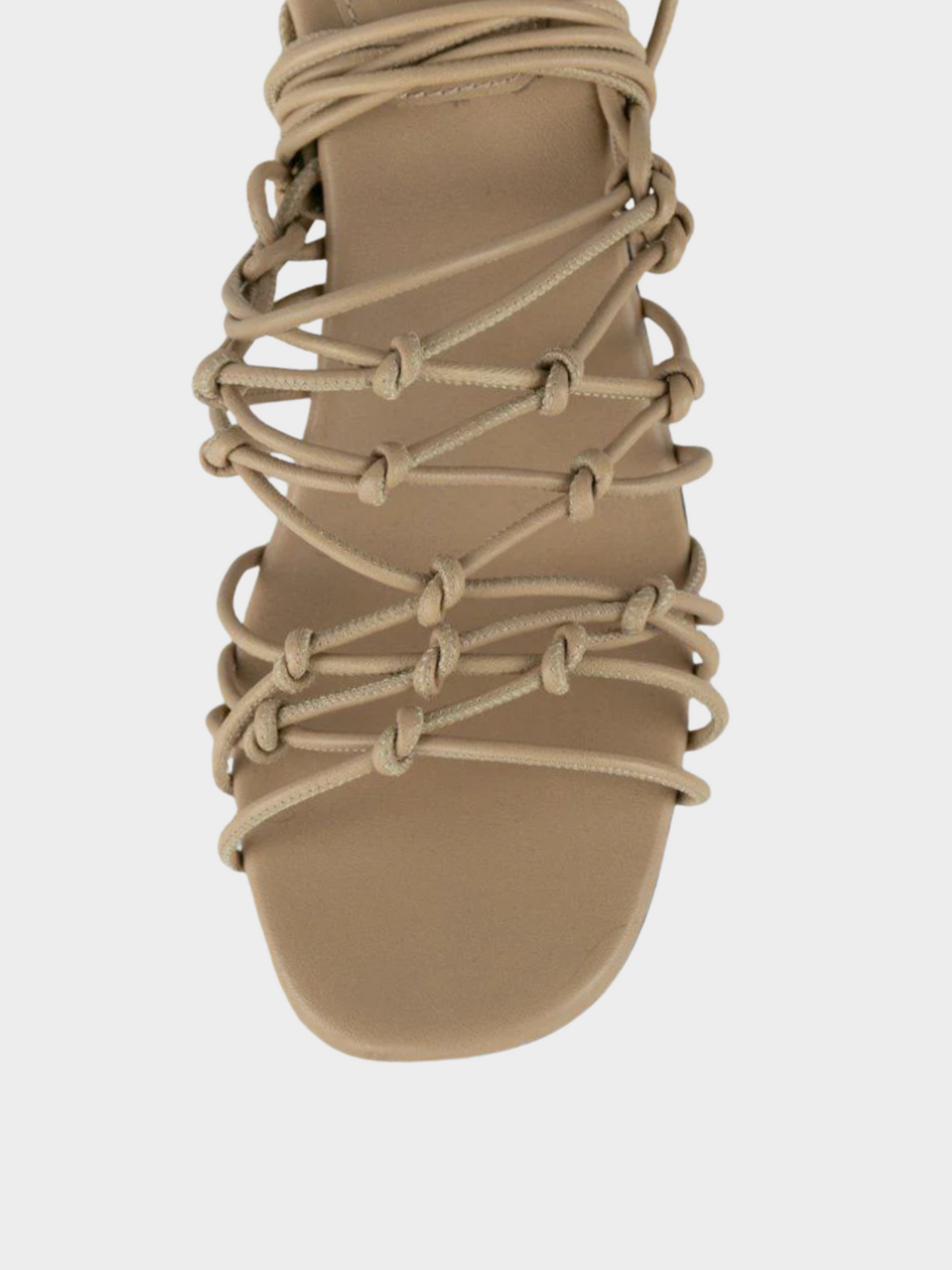 Chloé 2010s Jamie Beige Leather Lace-Up Sandals