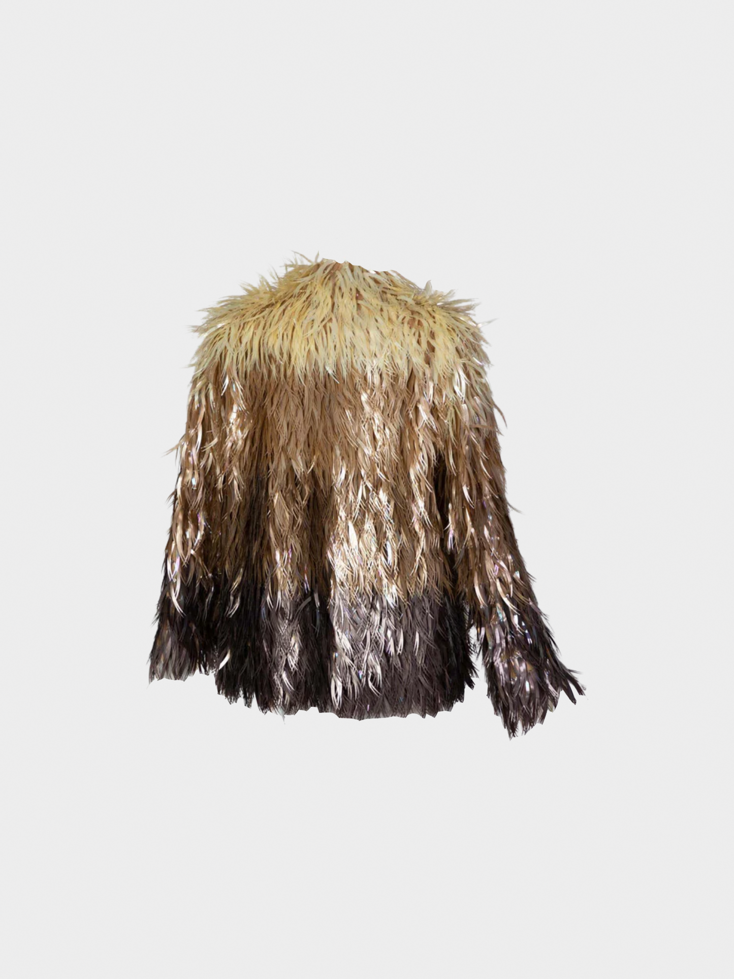 Chloe by Stella McCartney FW 2000 Runway Metallic Ombré Plastic Vegan Feather Coat