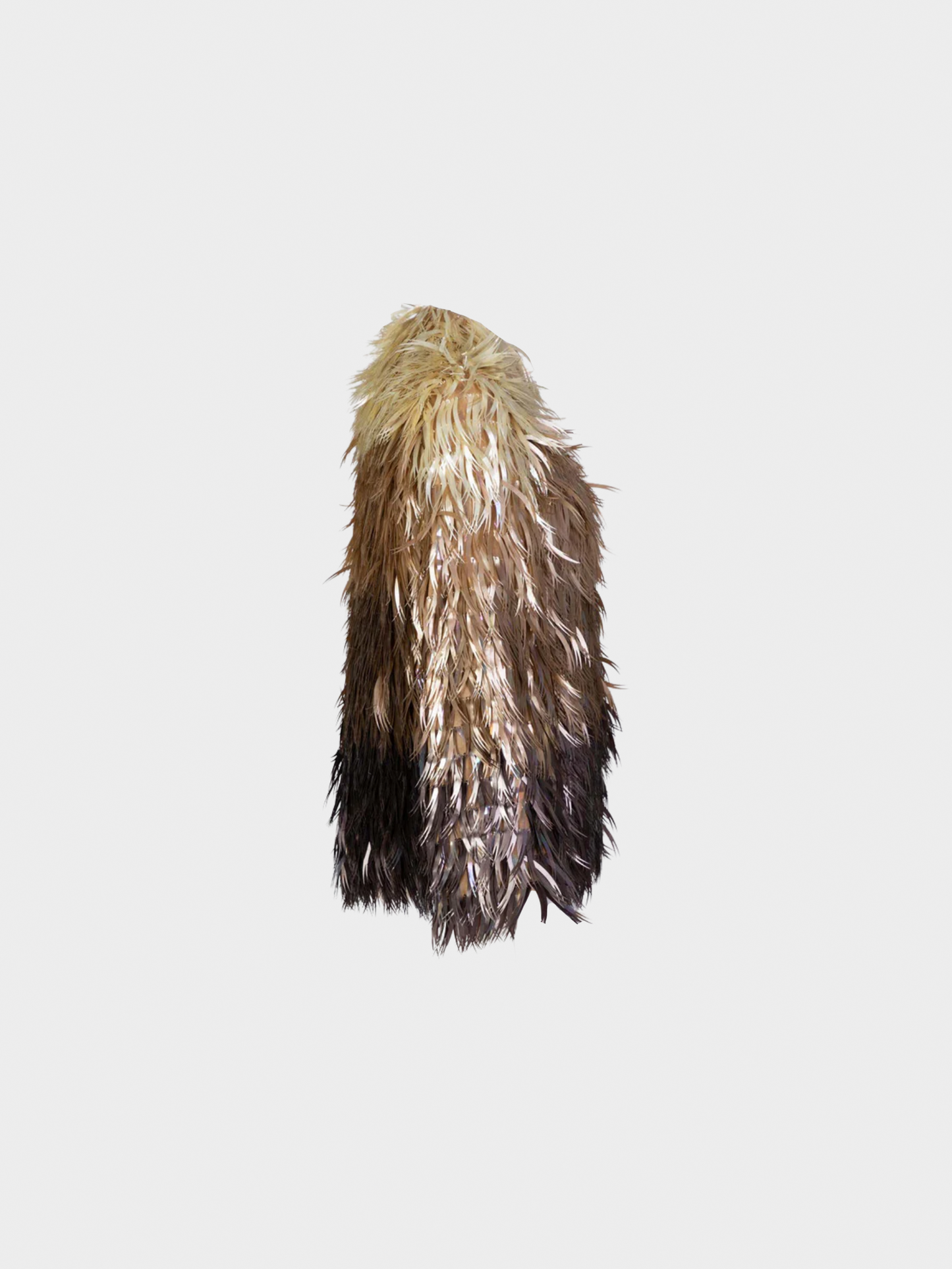 Chloe by Stella McCartney FW 2000 Runway Metallic Ombré Plastic Vegan Feather Coat