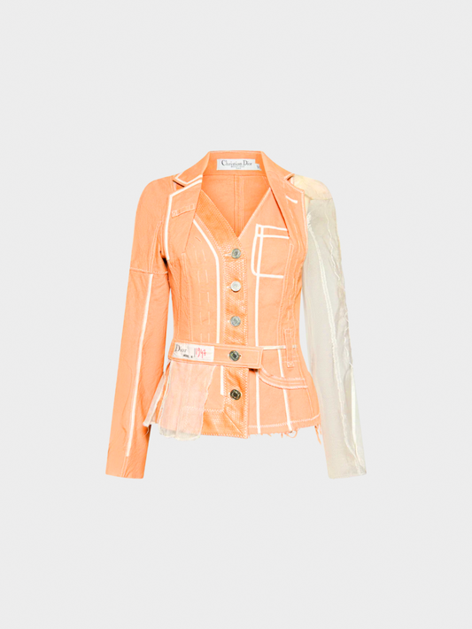 Christian Dior SS 2006 Beige Distressed Jacket