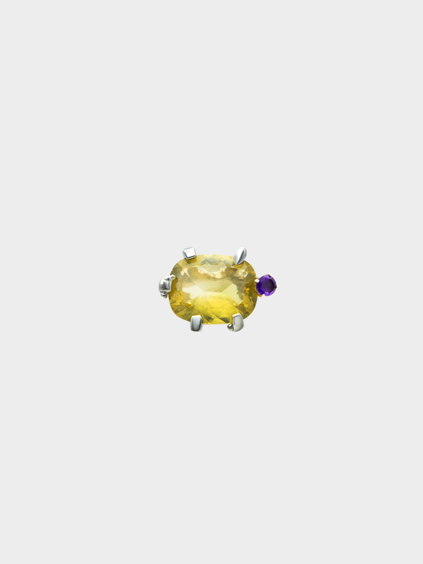 Christian Lacroix 1990s Yellow Stone Silver Citrine Ring