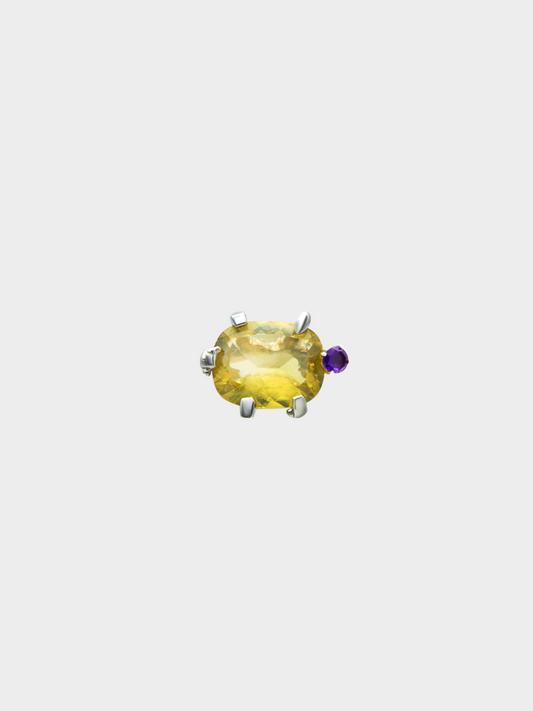Christian Lacroix 1990s Yellow Stone Silver Citrine Ring