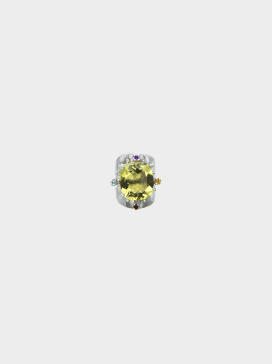 Christian Lacroix 1990s Citrine Silver Ring