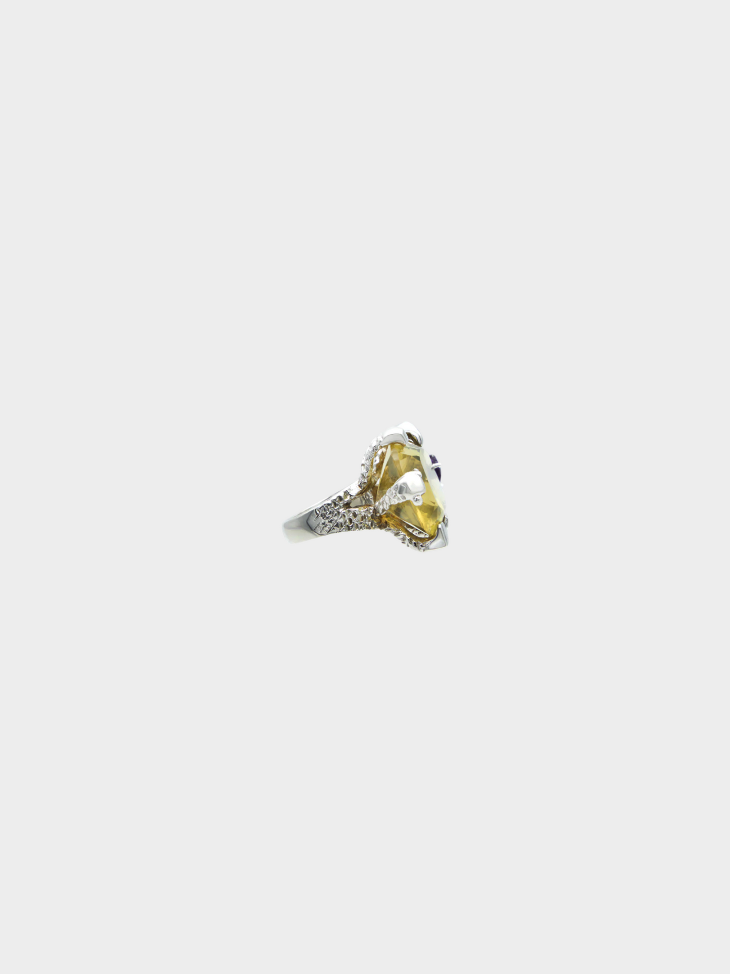 Christian Lacroix 1990s Yellow Stone Silver Citrine Ring