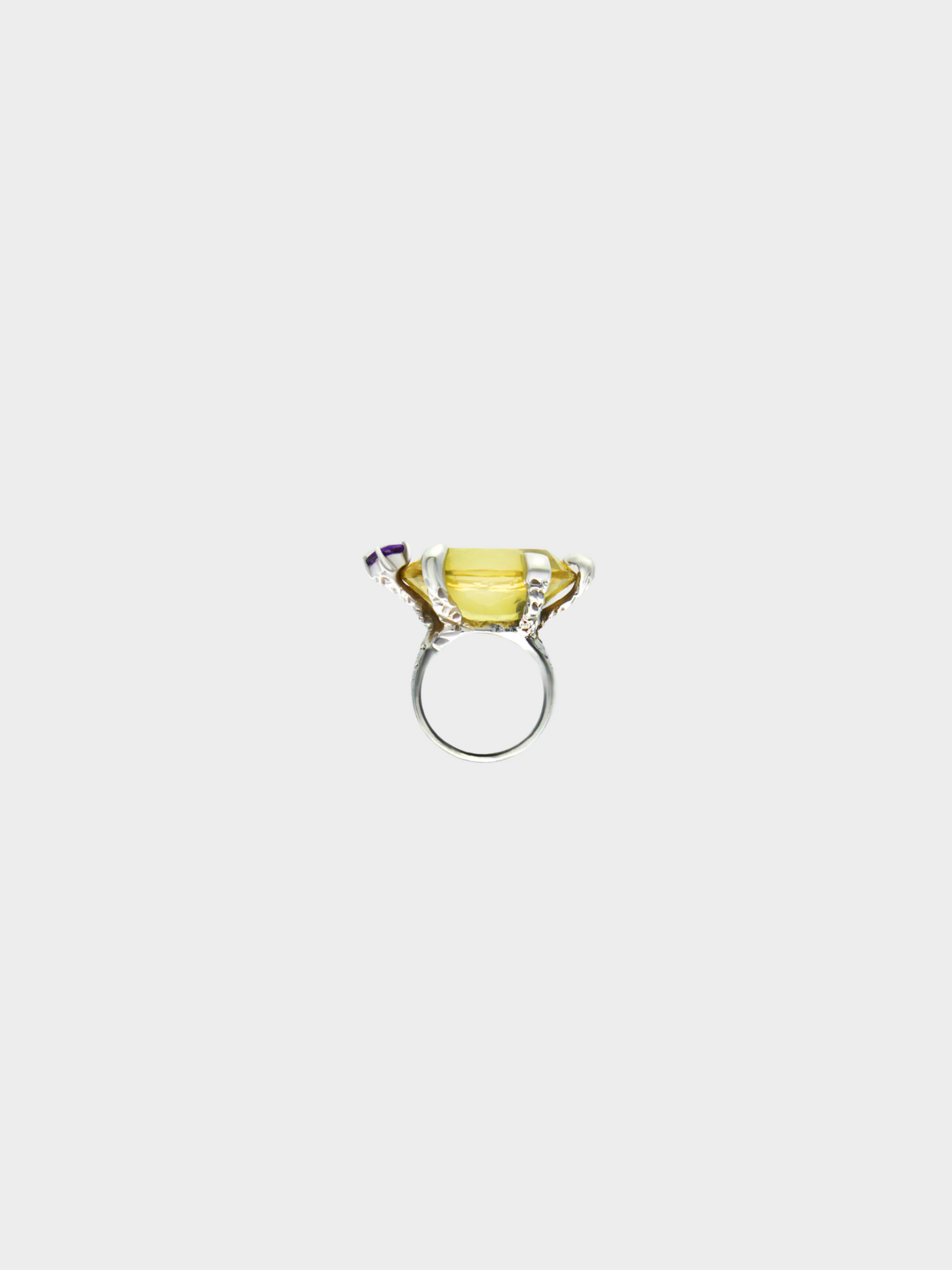 Christian Lacroix 1990s Yellow Stone Silver Citrine Ring