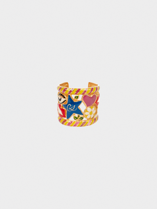 Christian Lacroix 1980s Popart Gold Cuff Bracelet