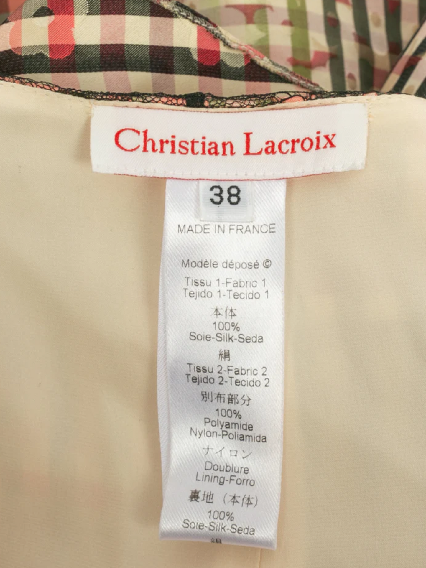 Christian Lacroix 1990s Multicoloured Gingham Print Stole and Skirt