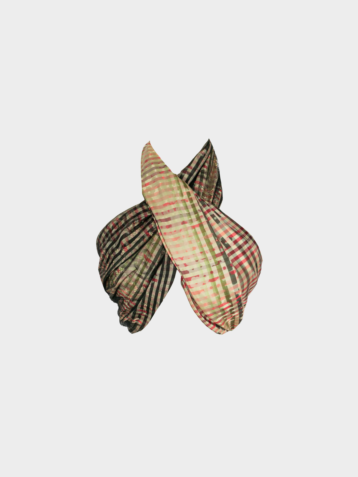 Christian Lacroix 1990s Multicoloured Gingham Print Stole and Skirt