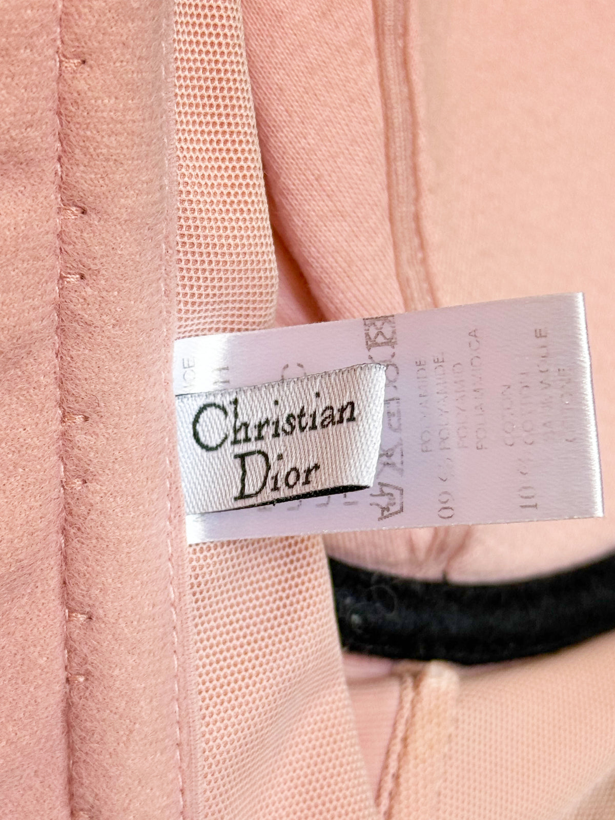 Christian Dior by John Galliano SS 2002 Baby Pink and Black Bustier Corset Top
