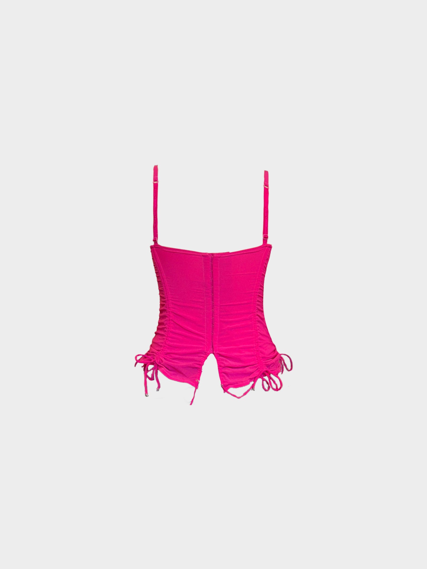 Chantal Thomass 2010s Hot Pink Drawstring Bow-Detailed Corset Top