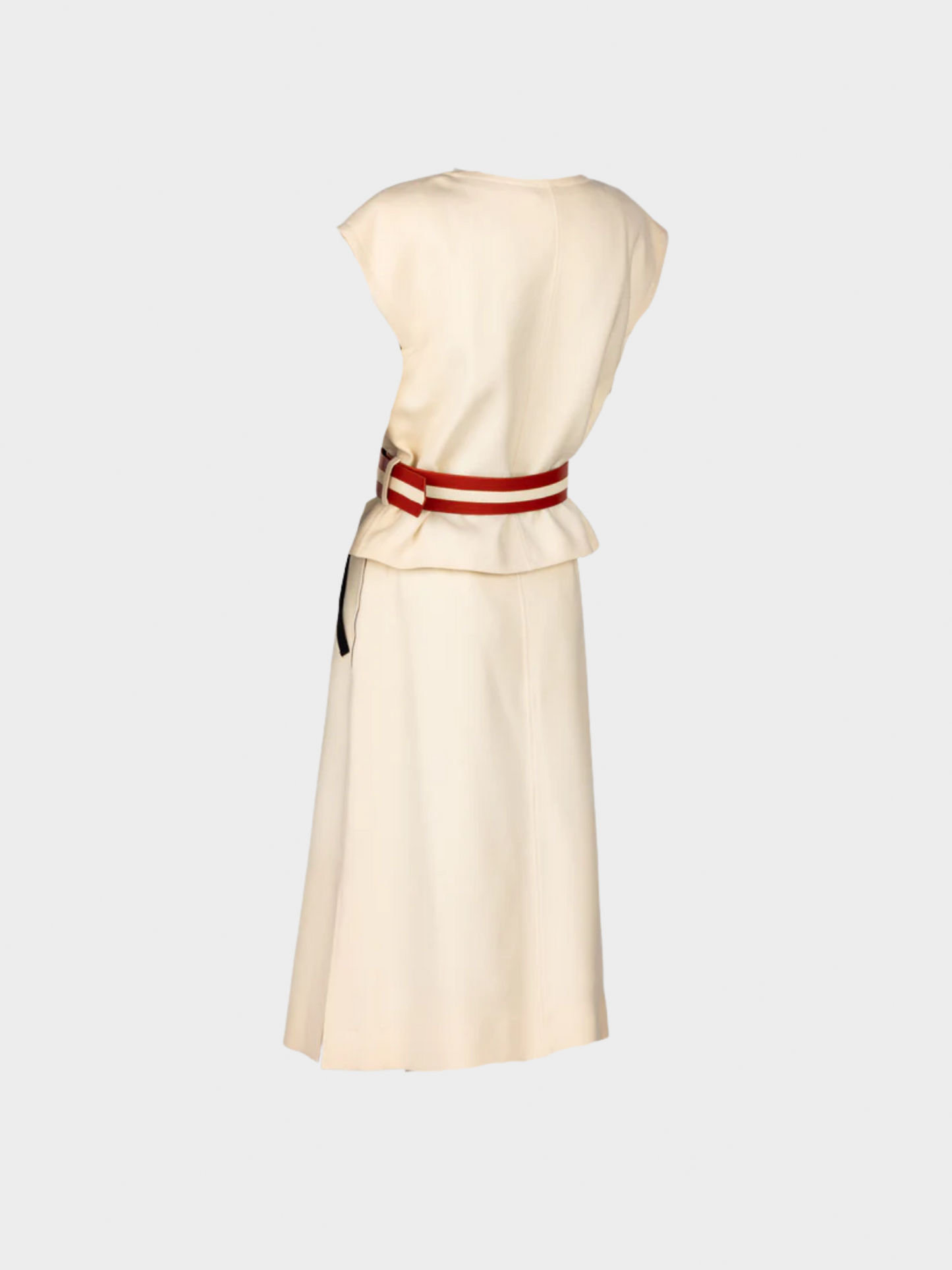 Courrèges 1960s Ivory Wool Belted Jacket and Skirt