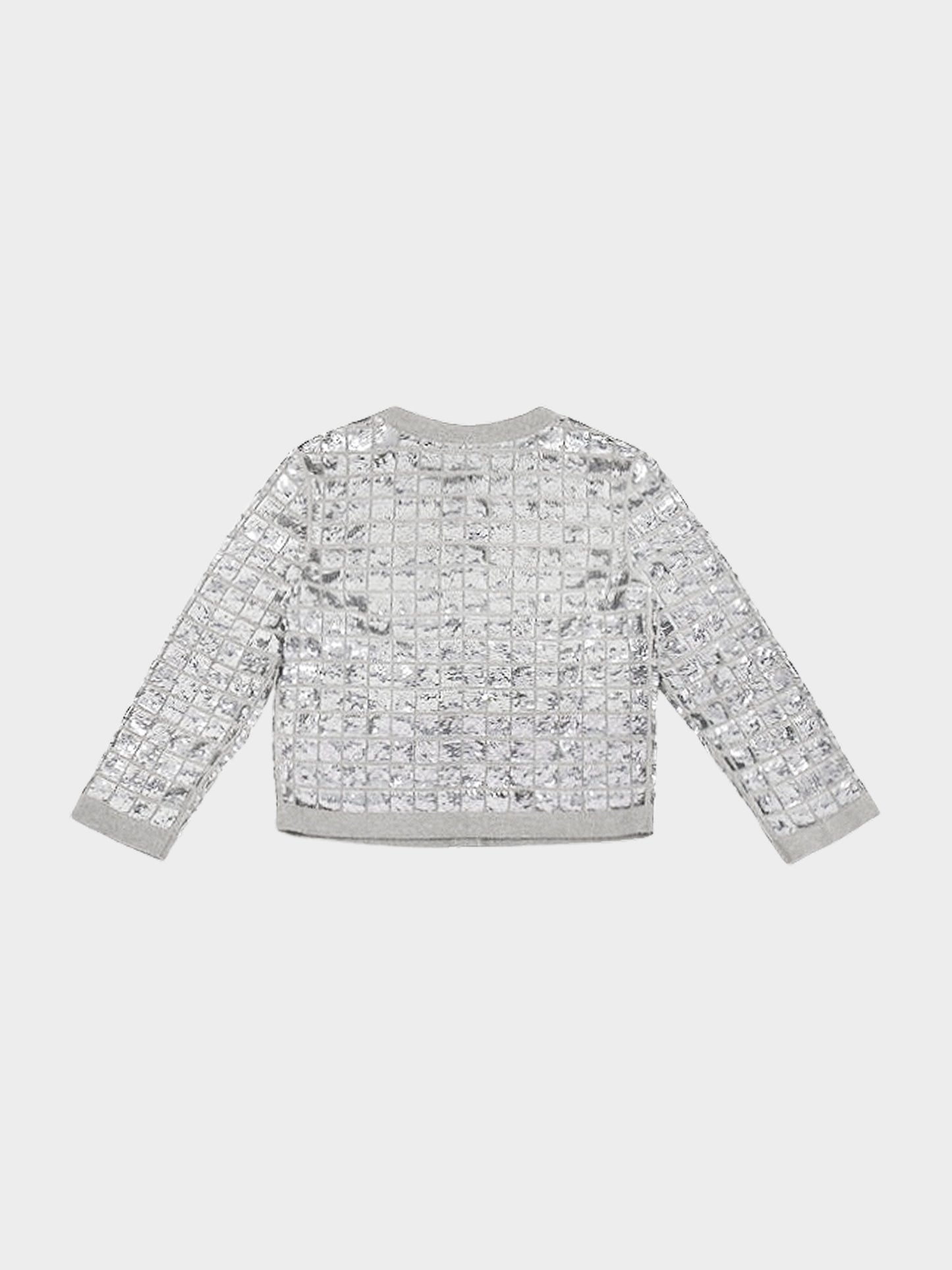 Chanel SS 2008 Silver Sequin-embellished Cashmere Cardigan