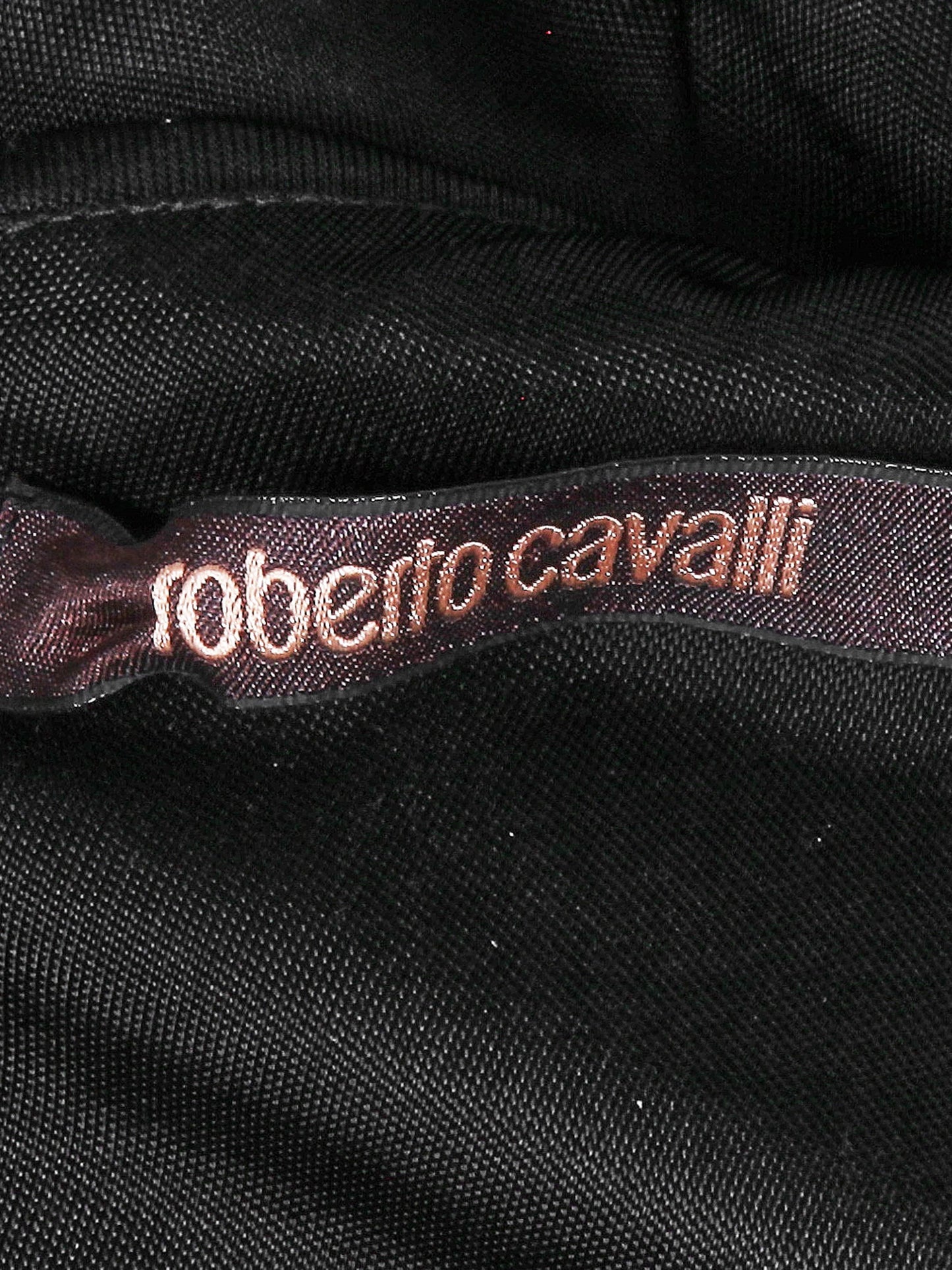 Roberto Cavalli 2000s Black Jersey Bead-embellished Evening Gown
