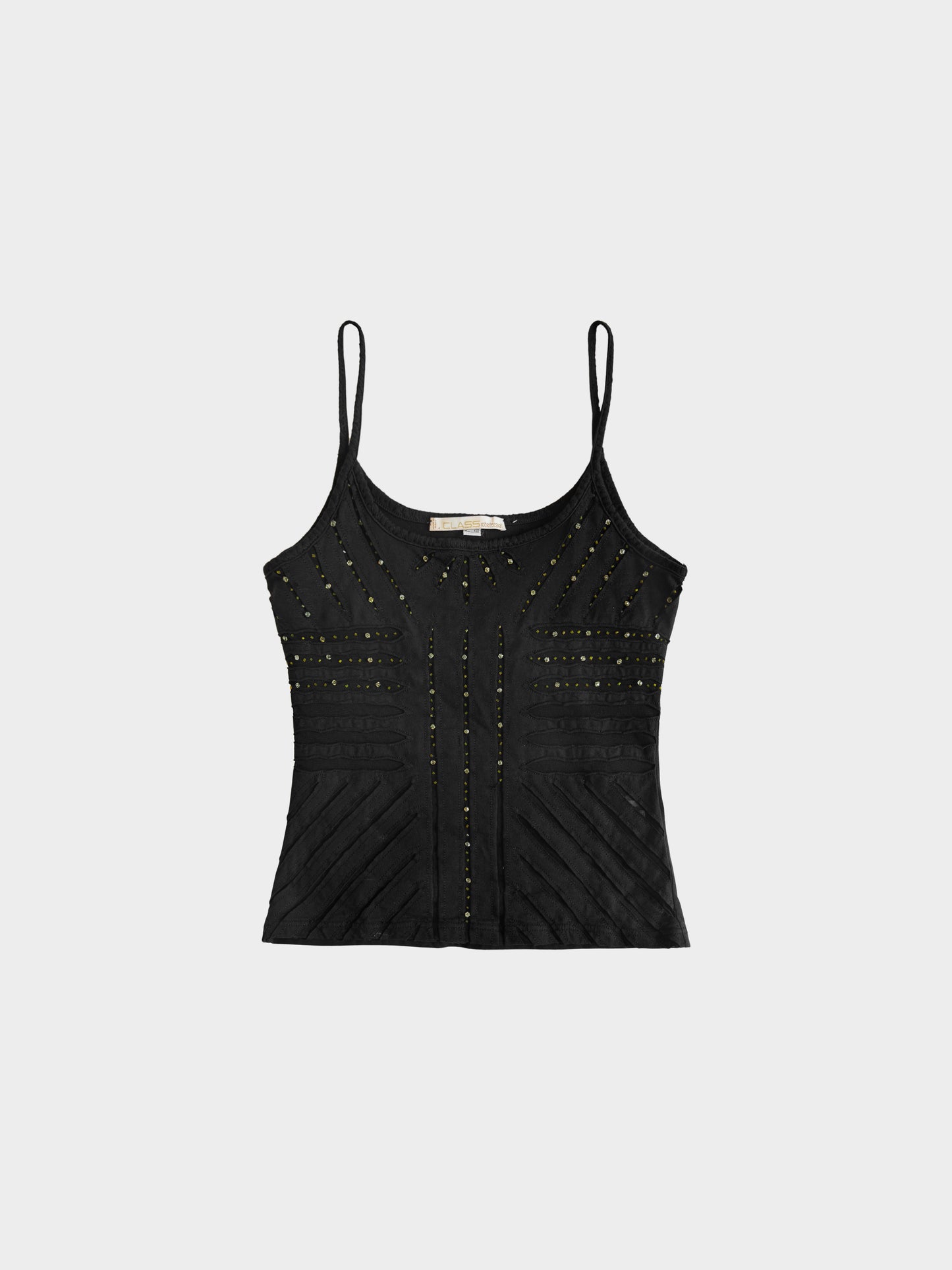 Roberto Cavalli 1990s Black Cotton Beaded Top