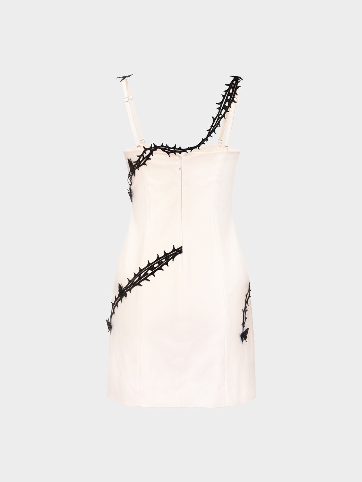 Blumarine FW 2022-2023 White and Black Rose Thorn Mini Dress