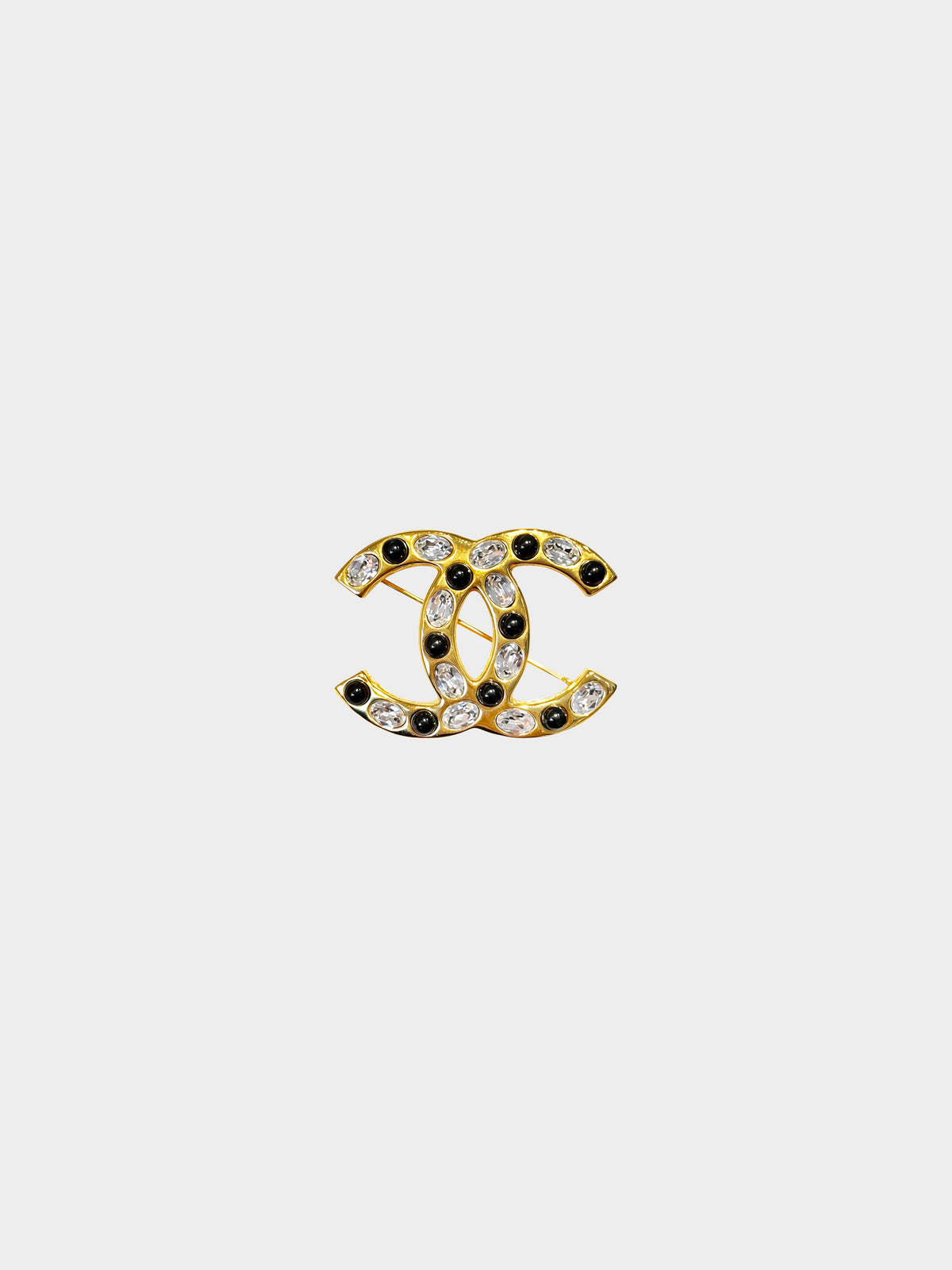 Chanel 2020 Gold CC Jeweled Brooch