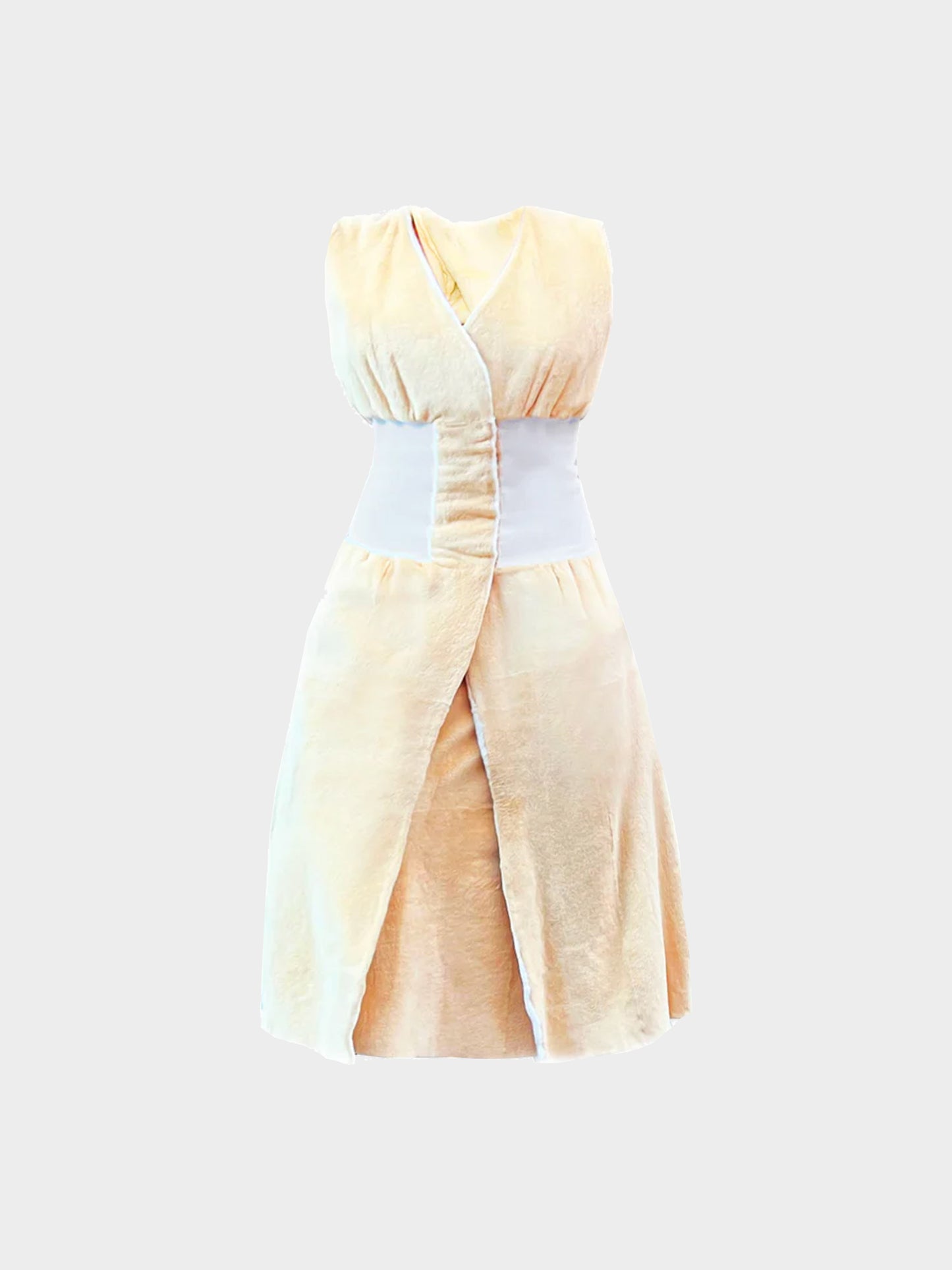 Celine by Phoebe Philo Mink Fur Yellow Dress