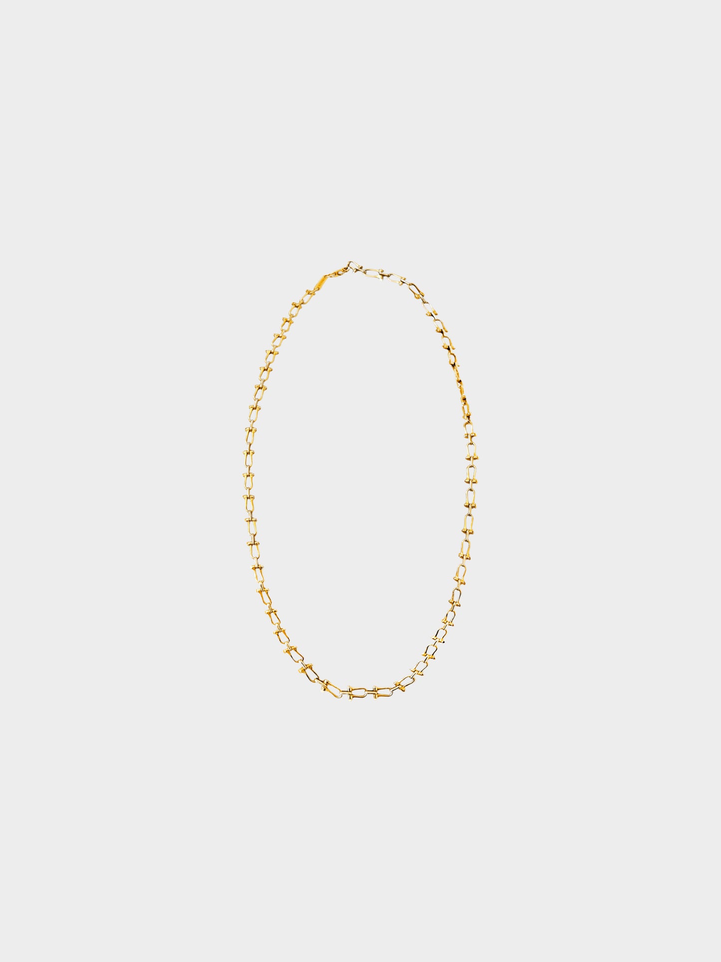 Celine 1990s Gold-tone Metal Horse Bit Chain Link Necklace