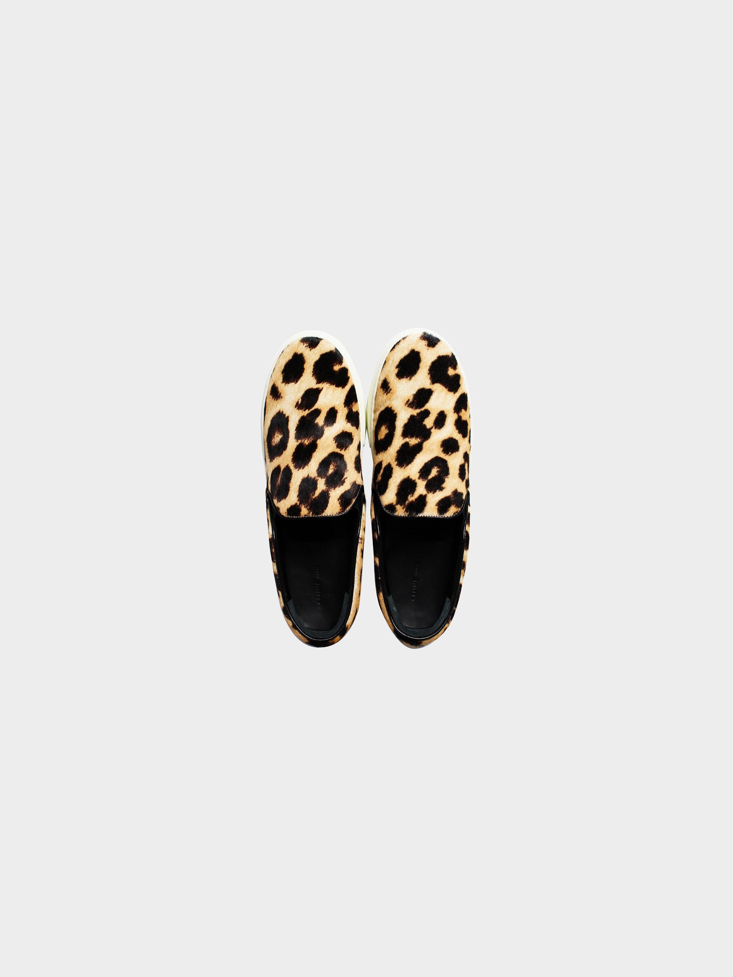 Céline by Phoebe Philo 2010s Pony Hair Leopard Print Slip-Ons