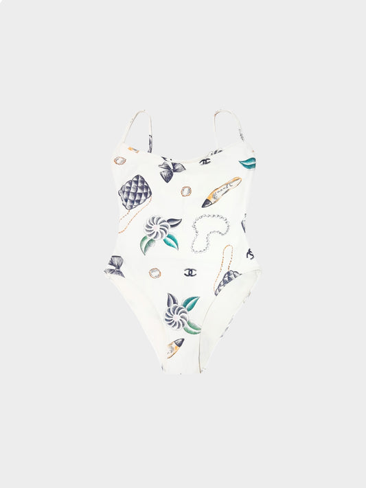 Chanel Spring 1996 Icon Print Swimsuit