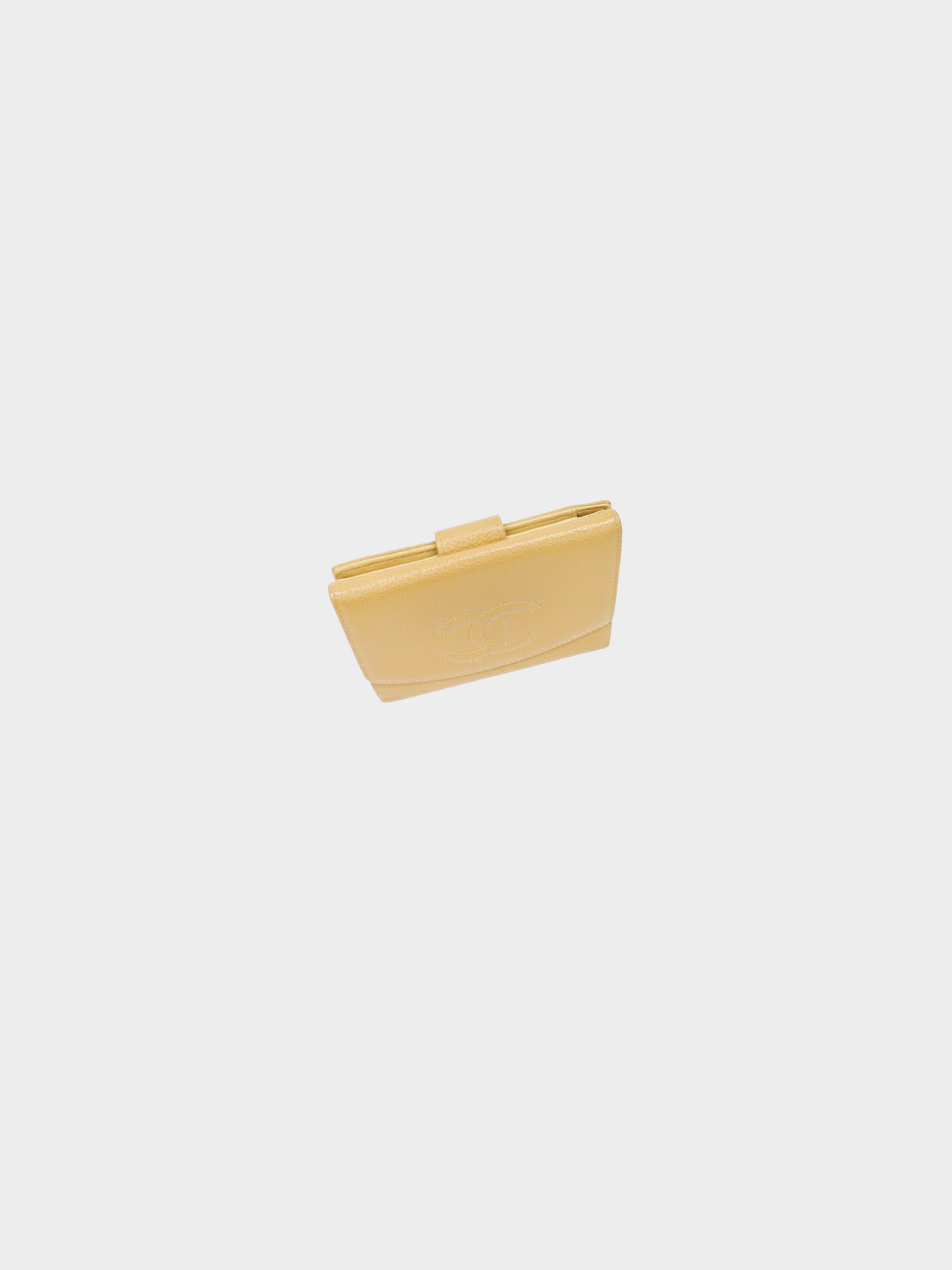 Chanel 2003 Beige Leather COCO Compact Wallet
