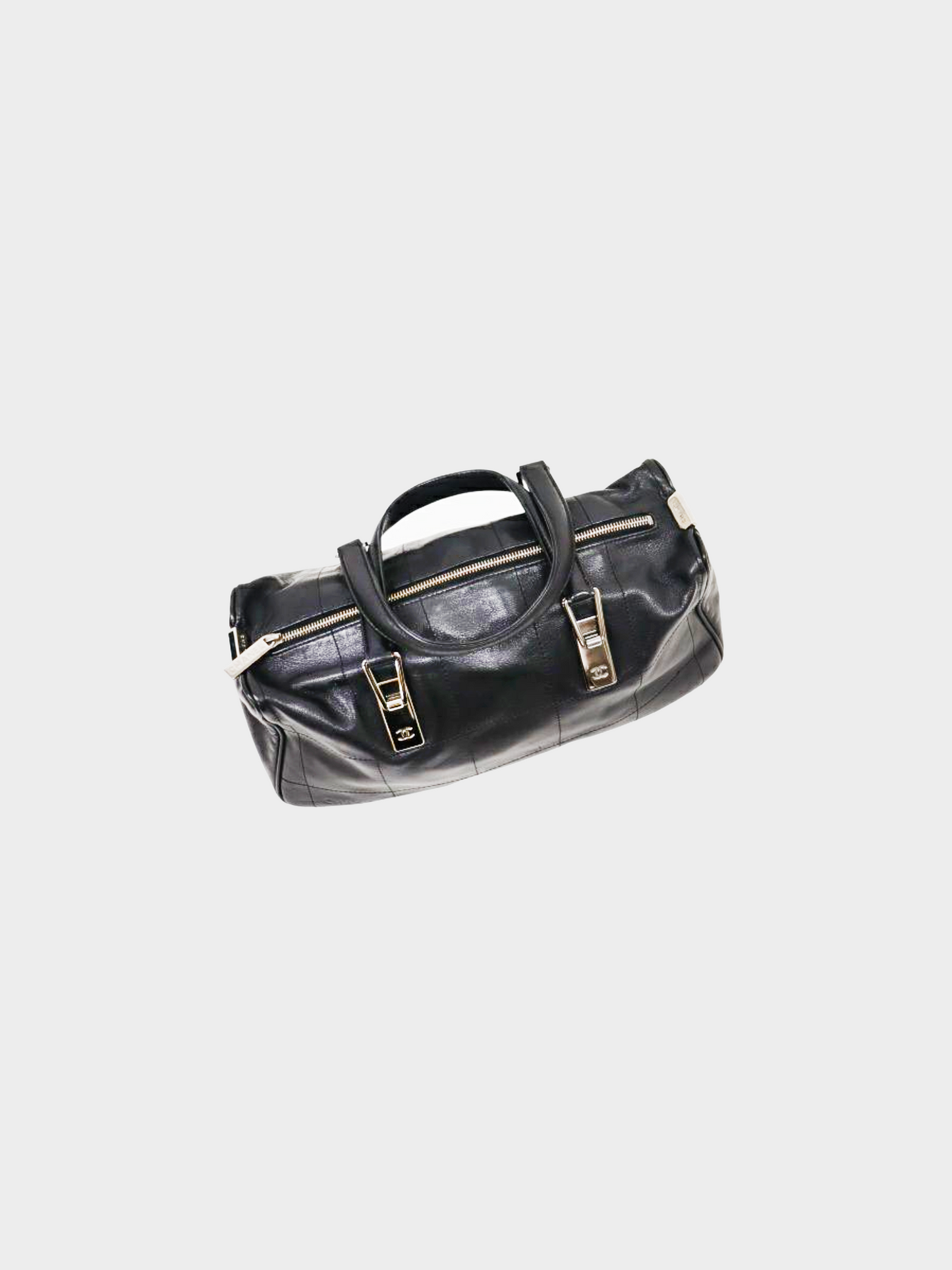 Chanel 2003 Black Chocolate Bar Boston Bag