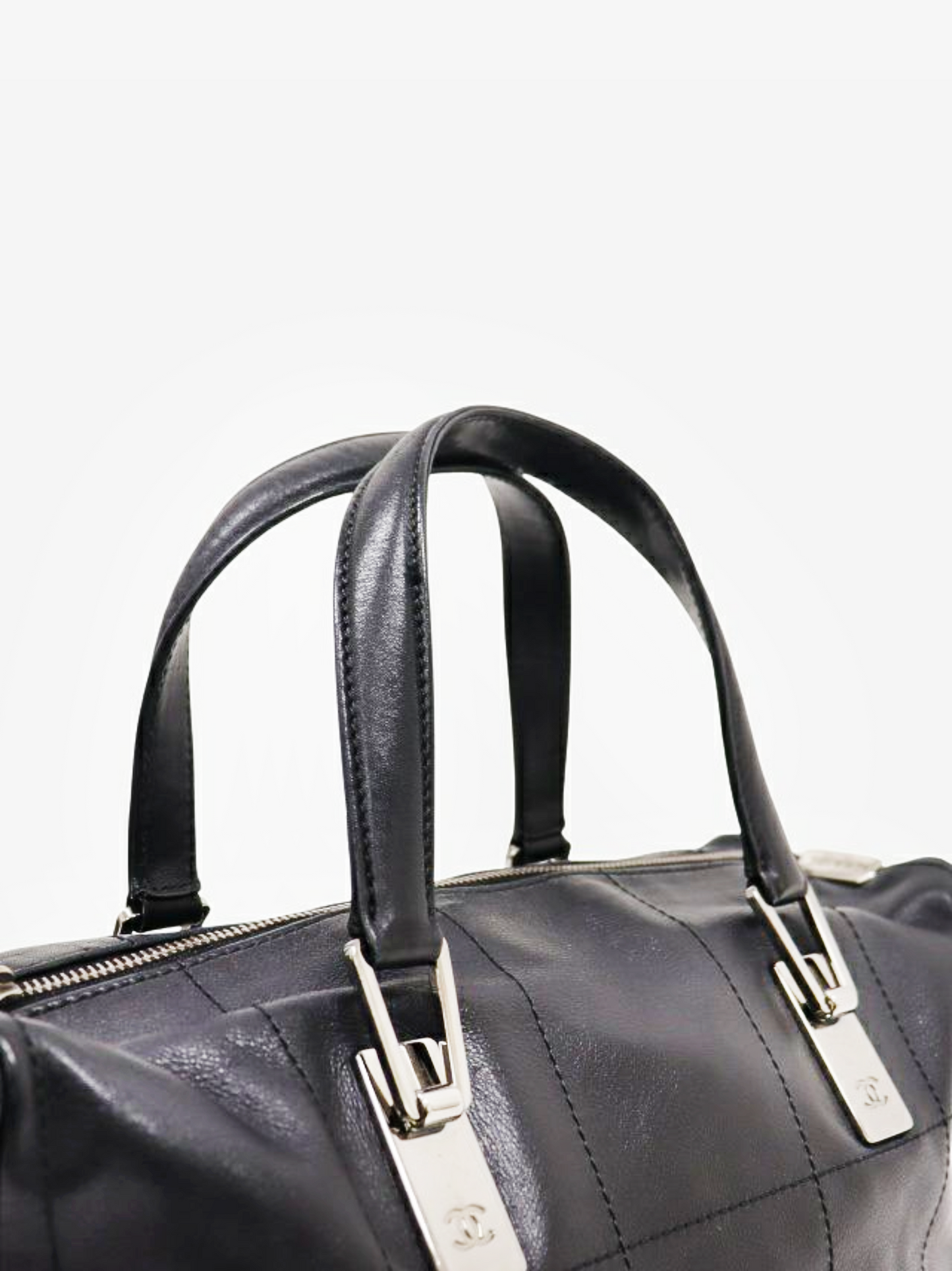 Chanel 2003 Black Chocolate Bar Boston Bag